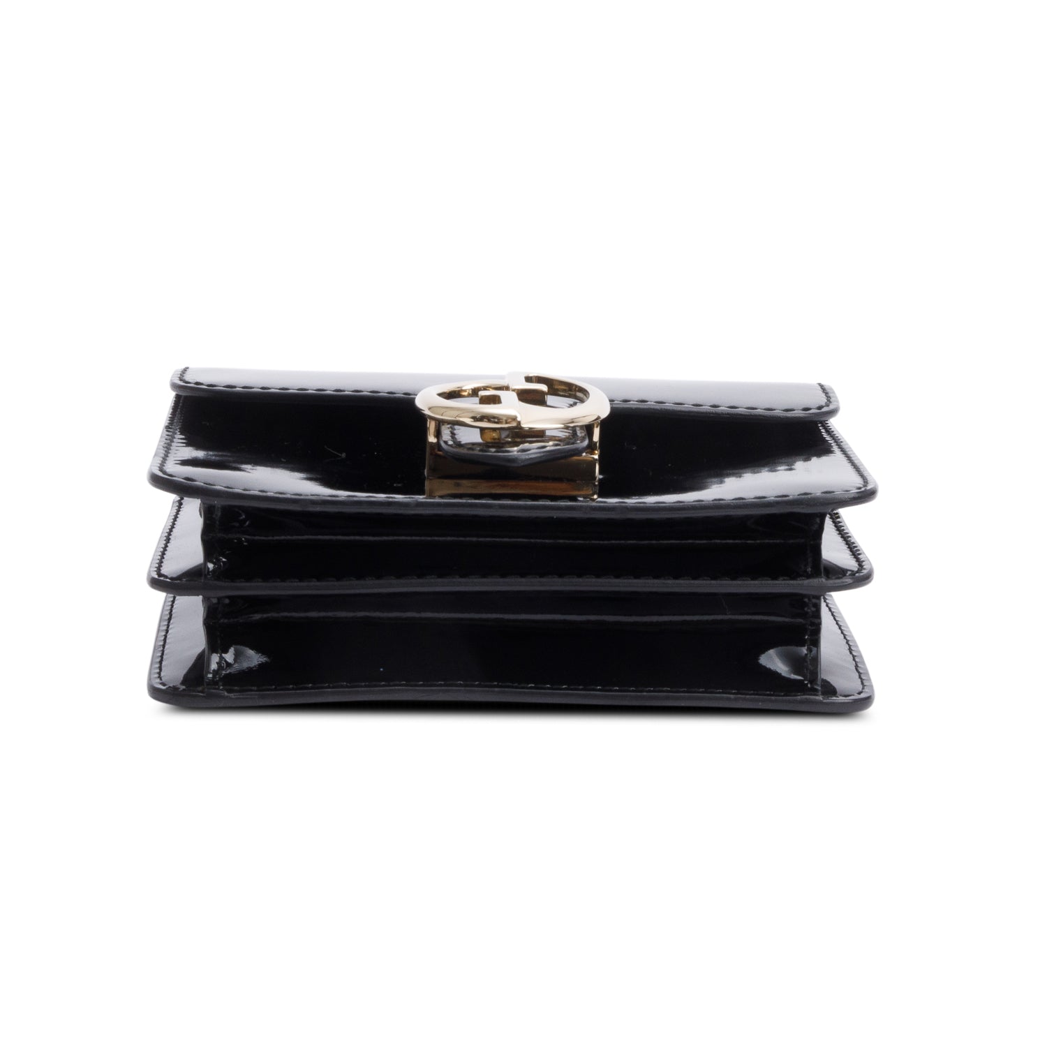 Gucci Black Patent Leather 1973 Flap Handle Bag