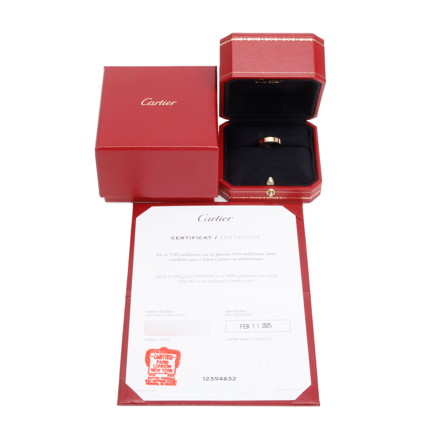 Cartier 2025 18k Yellow Gold 3.6 mm Love Wedding Band Ring, Size 46 3.75 w/ Box, Receipt & Certificate