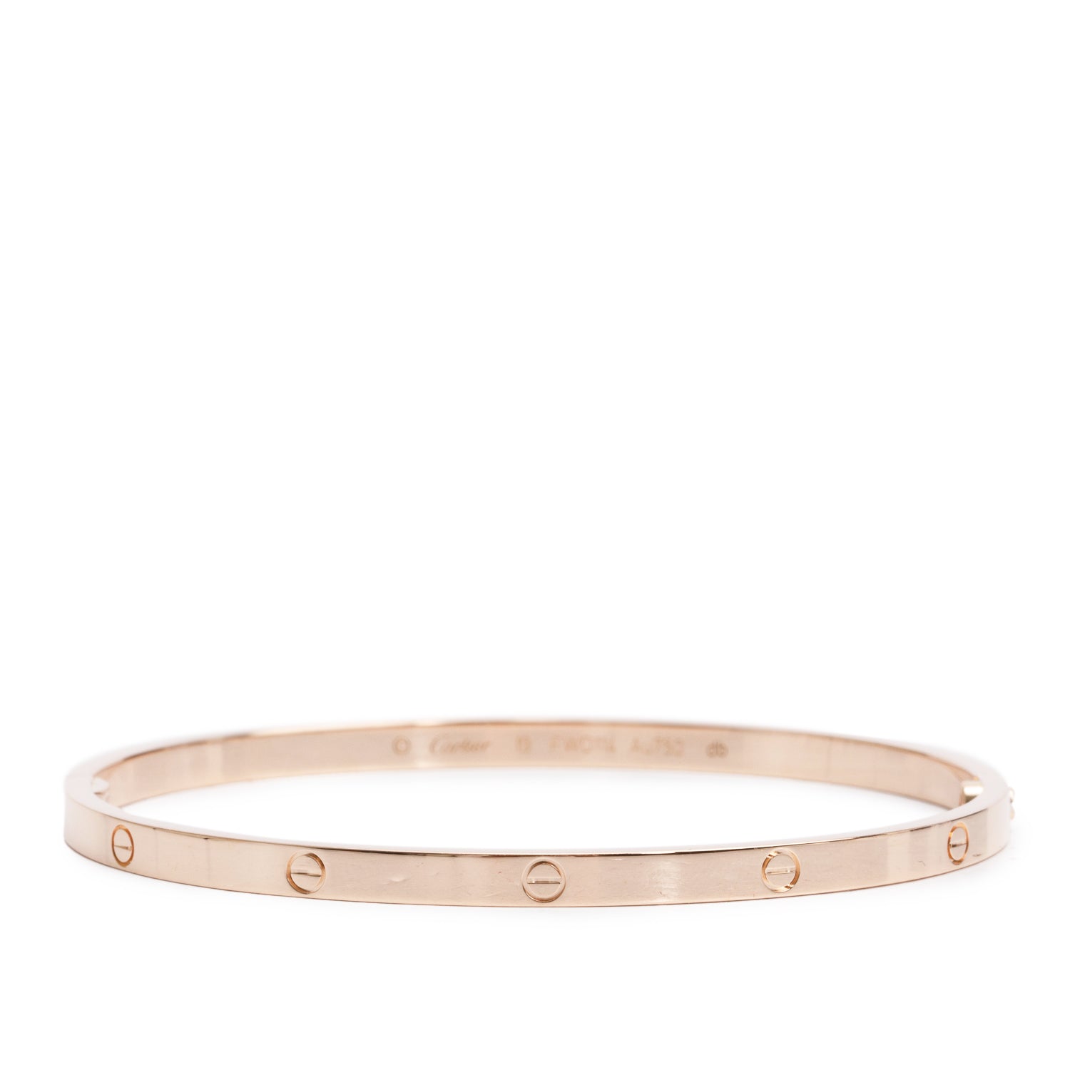 Cartier 18k Rose Gold 3.65 MM Love Bracelet, Small Model, Size 19 w/ Box & Certificate