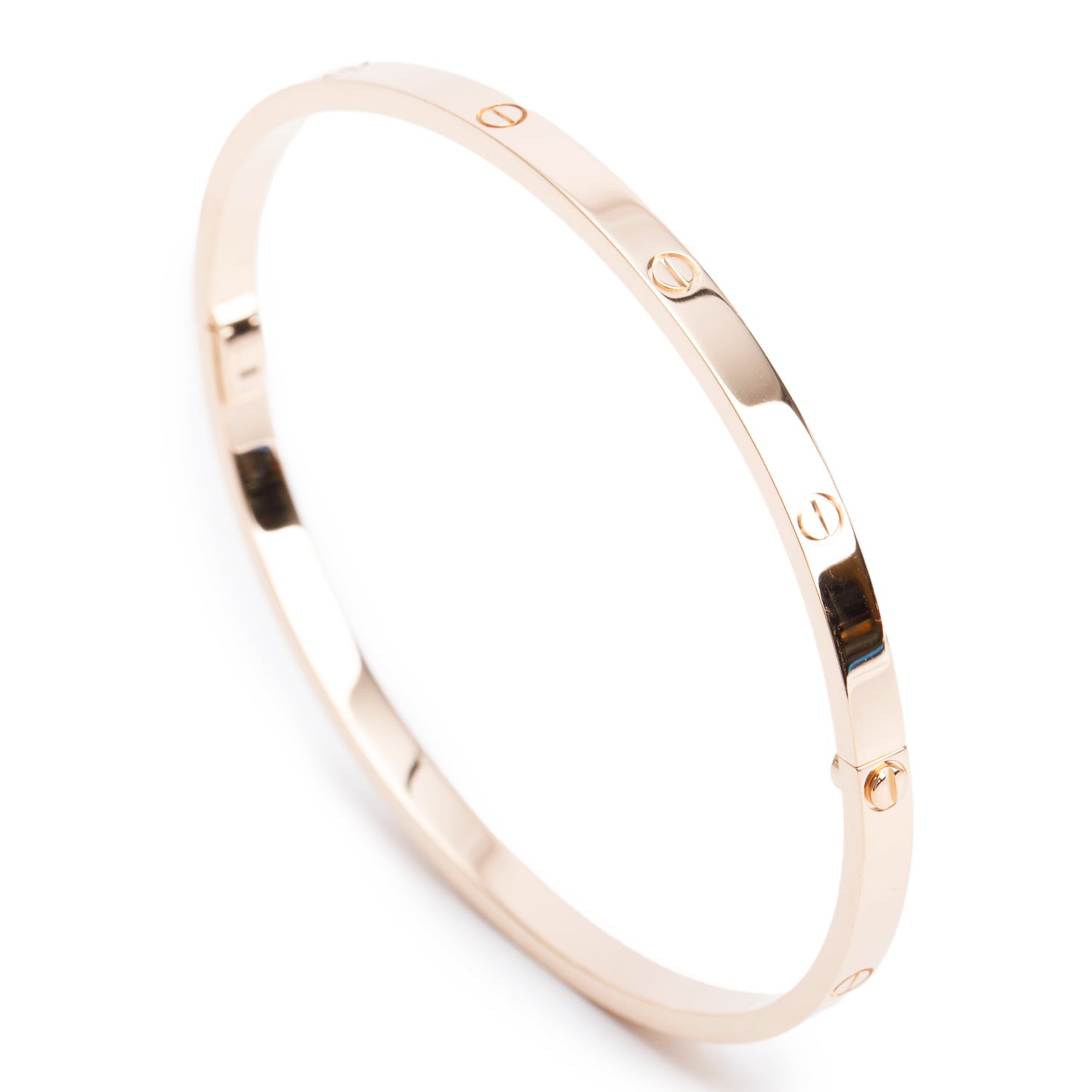 Cartier 18k Rose Gold 3.65 MM Love Bracelet, Small Model, Size 19 w/ Box & Certificate