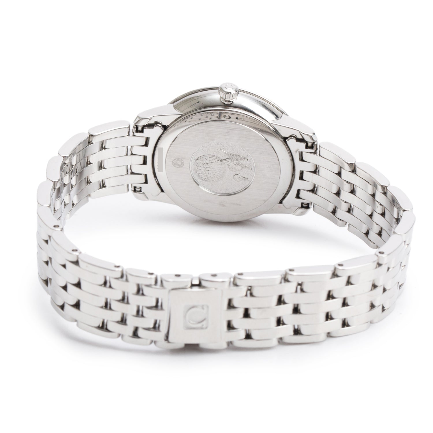 Omega Stainless Steel De Ville Prestige 27.4 MM Quartz Watch Mother of Pearl Diamond Dial w/ Box & Papers