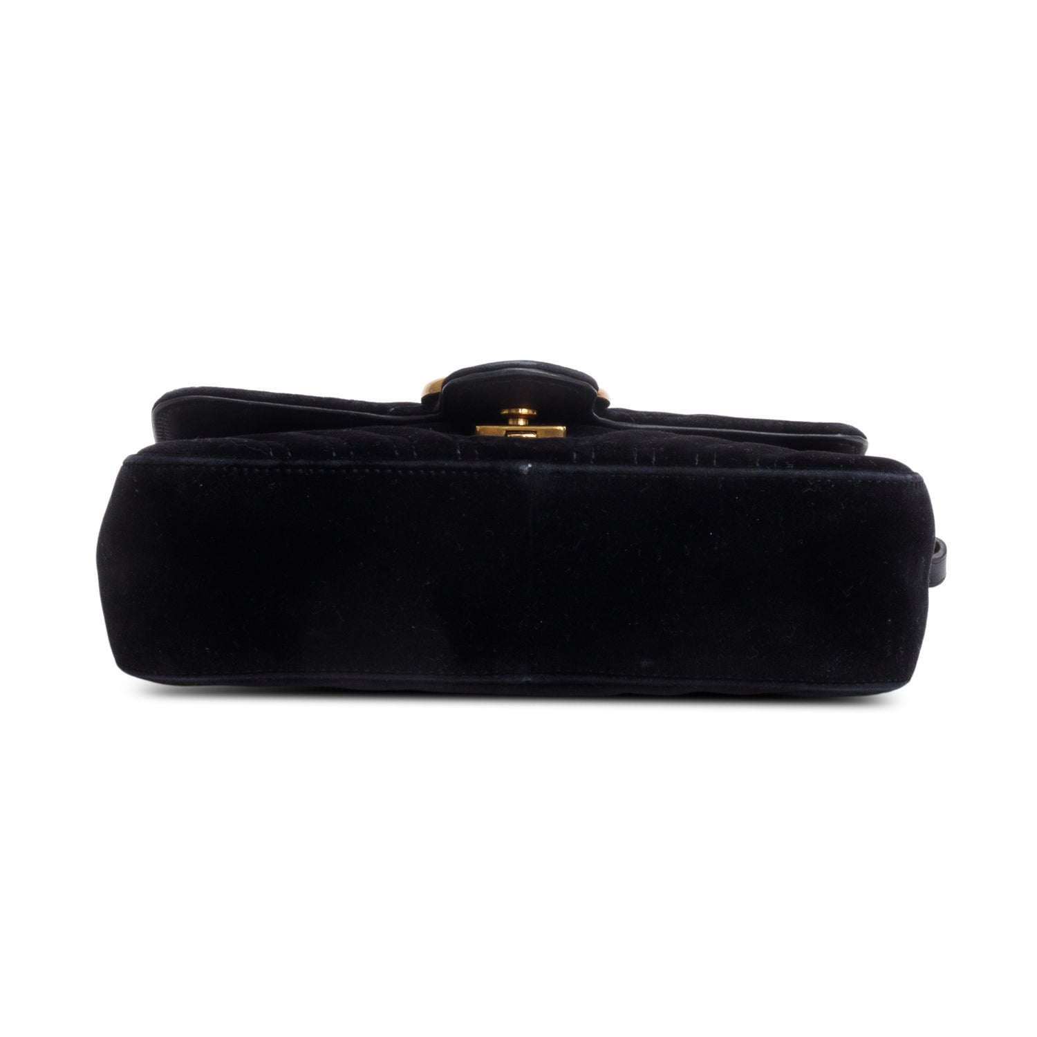 Gucci Black Velvet Matelasse GG Marmont Mini Shoulder Bag