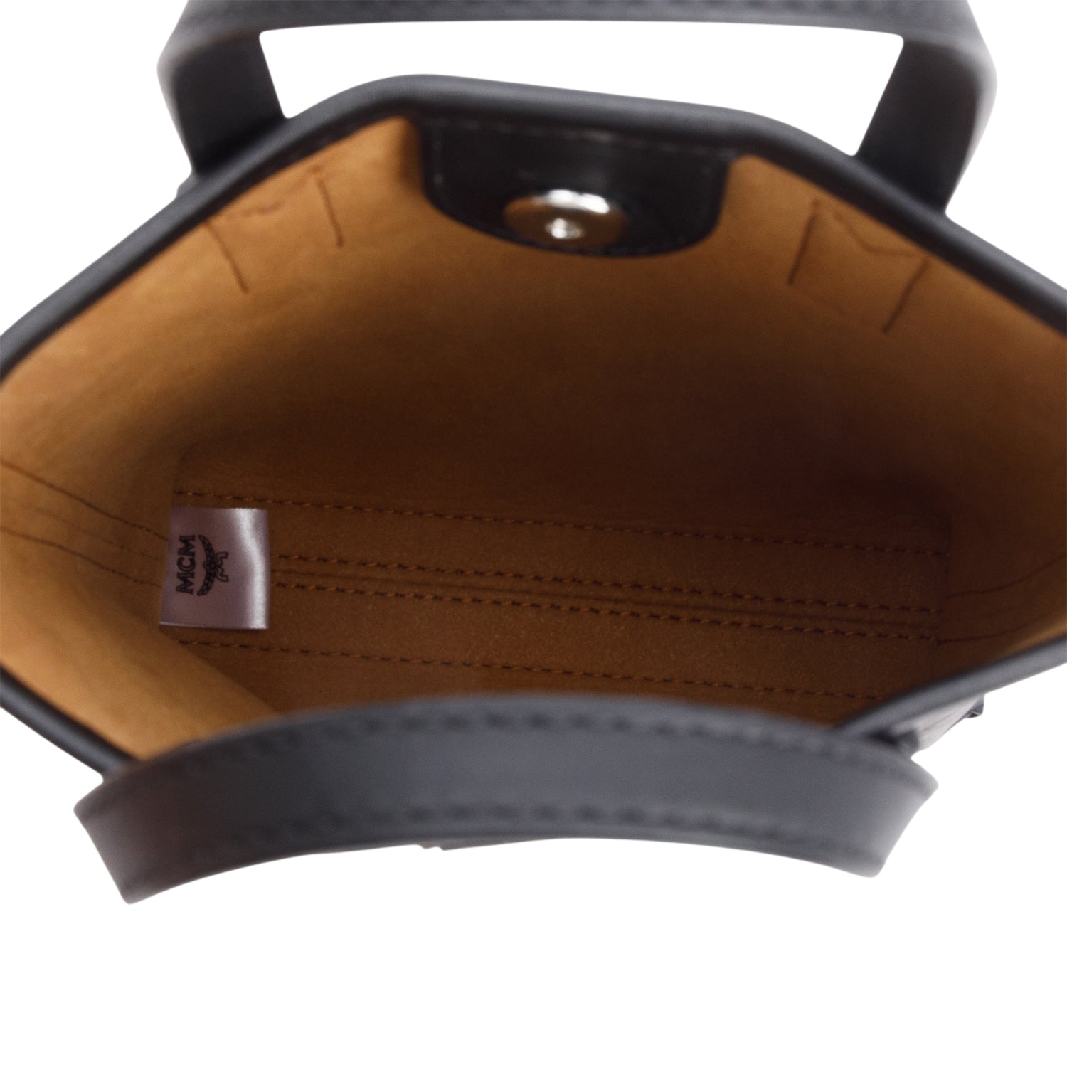 MCM Black Visetos Coated Canvas Mini Essential Top Handle Bag