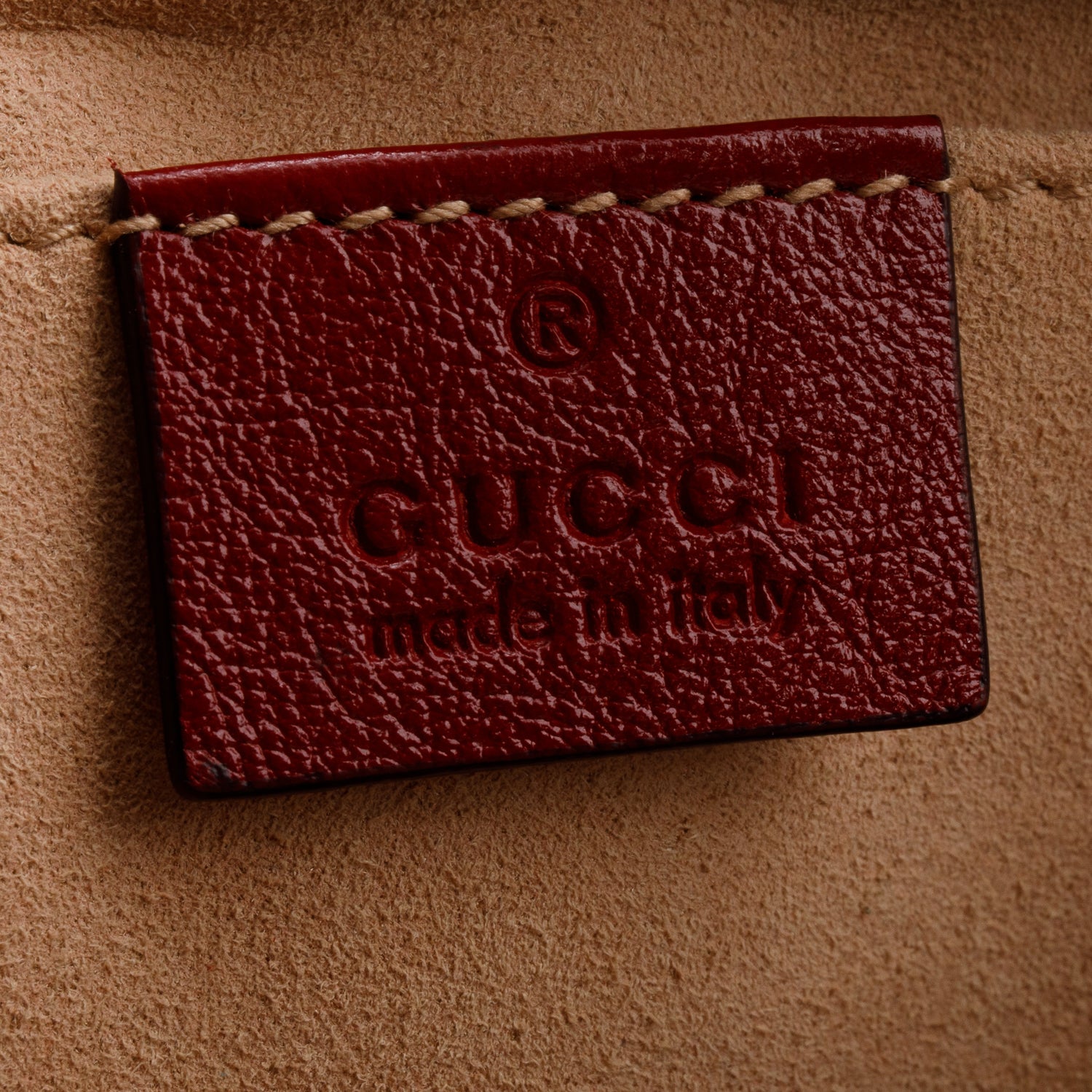Gucci Red Leather Trim GG Canvas Marmont Matelasse Small Shoulder Bag w/ Box