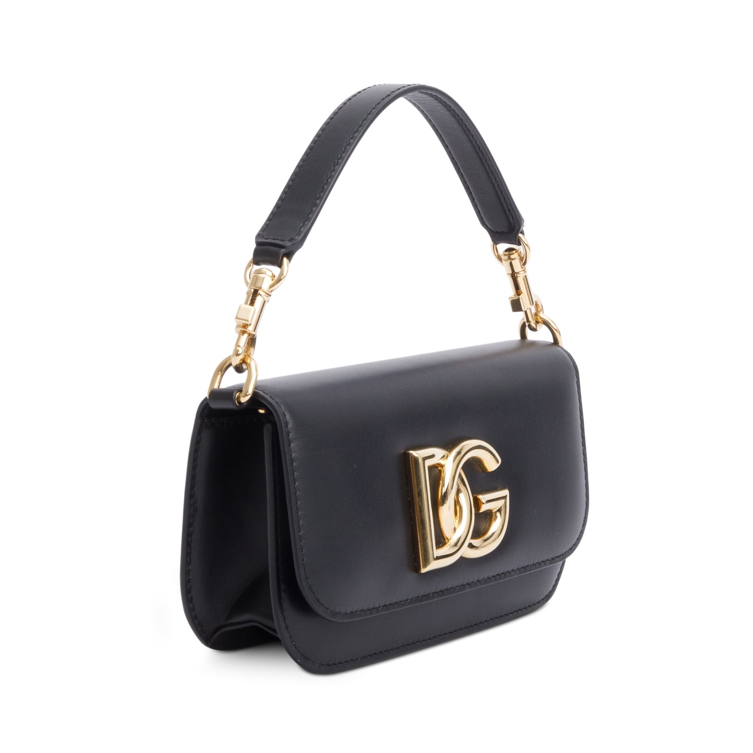 Dolce & Gabbana Black Calfskin Leather 3.5 Crossbody Bag