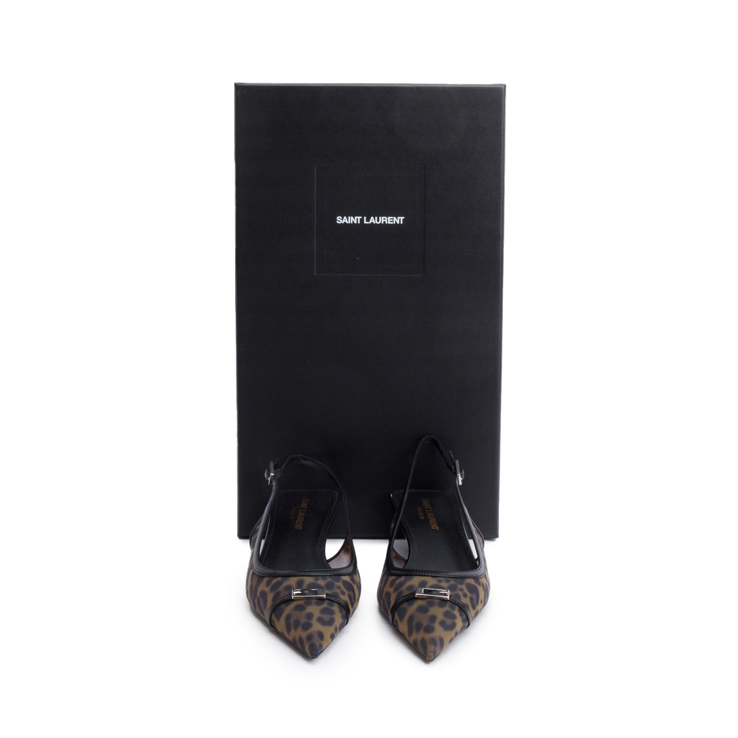 Saint Laurent Brown Animal Print Mesh Oxalis 30 Pumps, Size 37 w/ Box