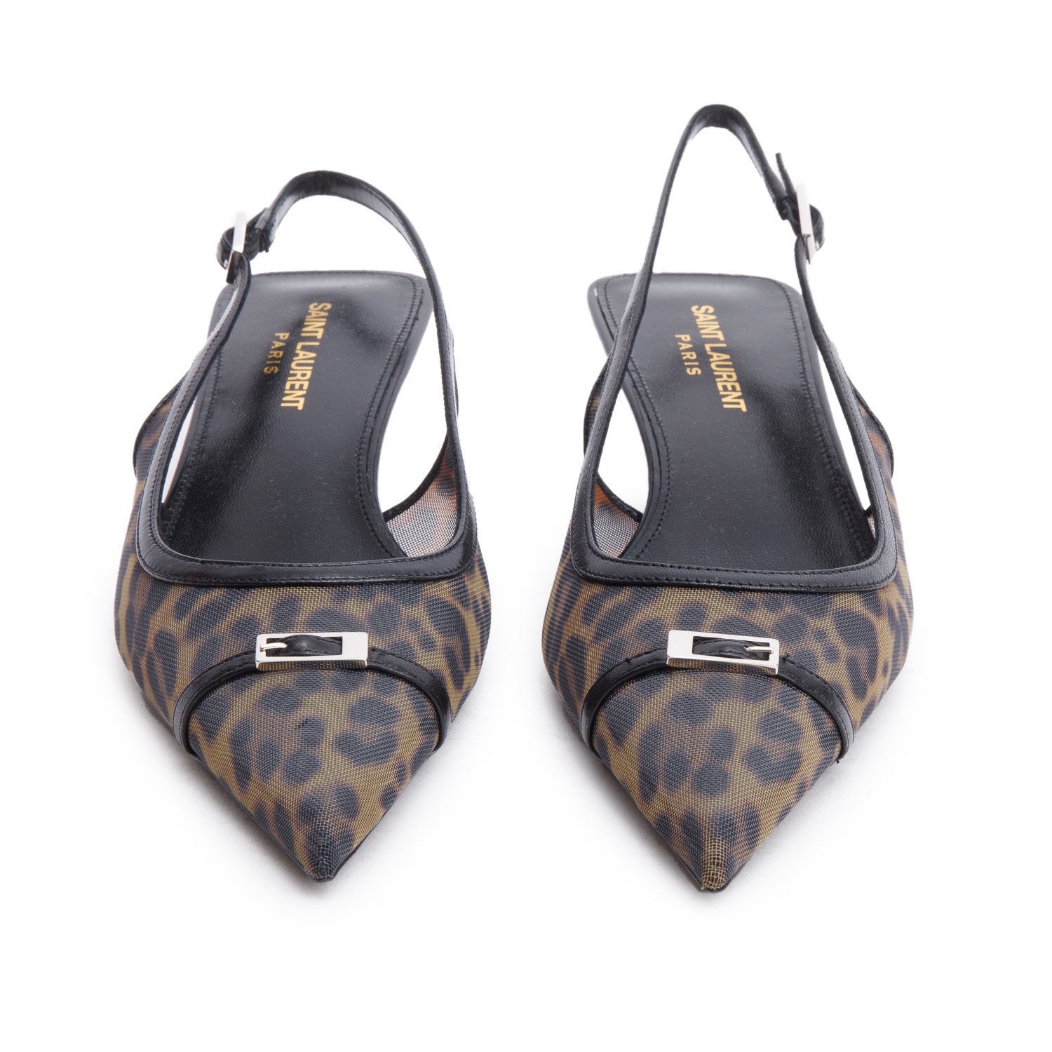 Saint Laurent Brown Animal Print Mesh Oxalis 30 Pumps, Size 37 w/ Box