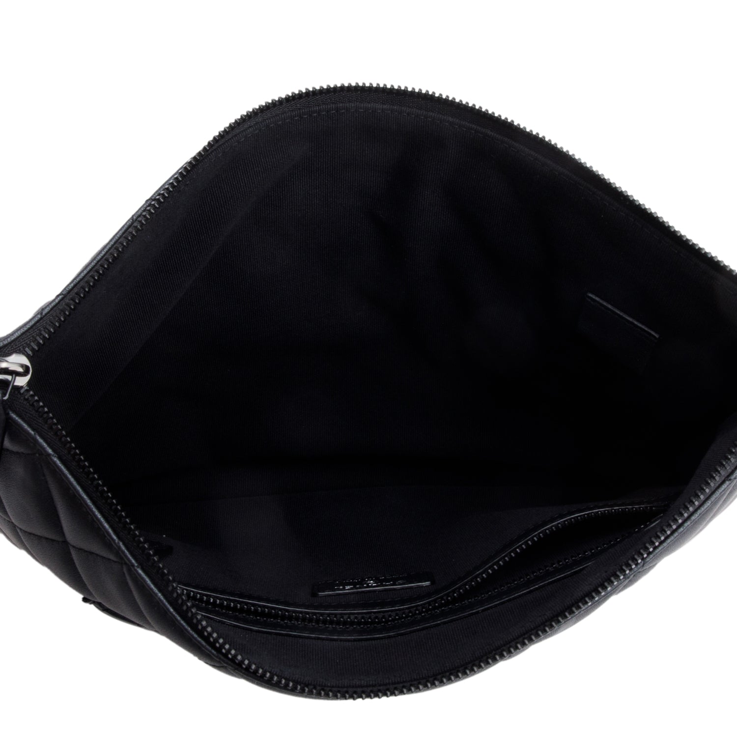 Chanel Black Quilted Lambskin Leather Medium O-Case Clutch w/ Box