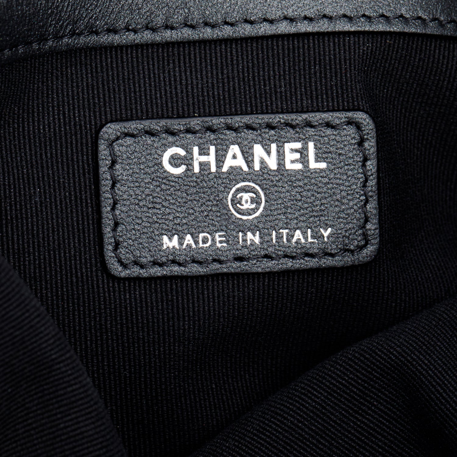 Chanel Black Quilted Lambskin Leather Medium O-Case Clutch w/ Box