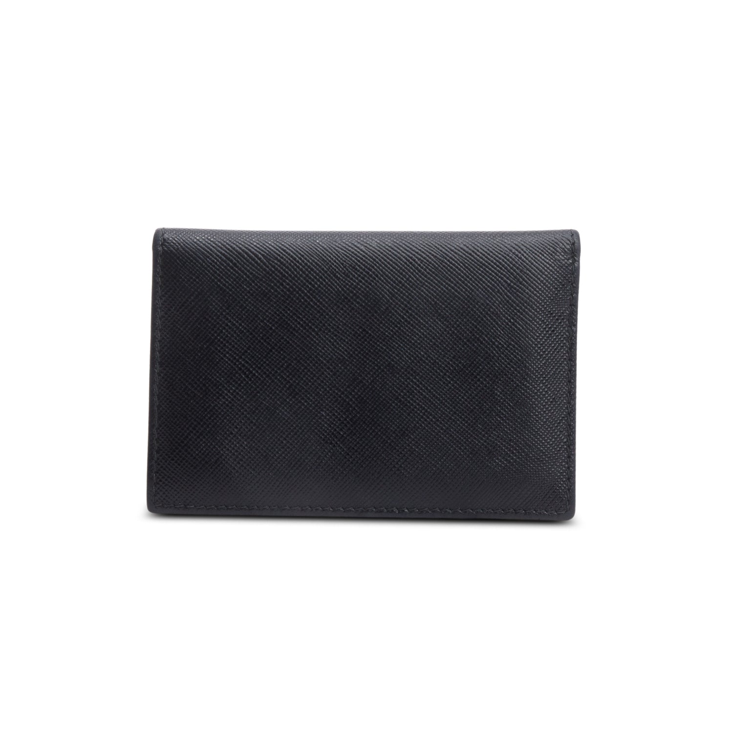 Prada Black Saffiano Leather Bifold Card Holder w/ Box & Authenticity Card