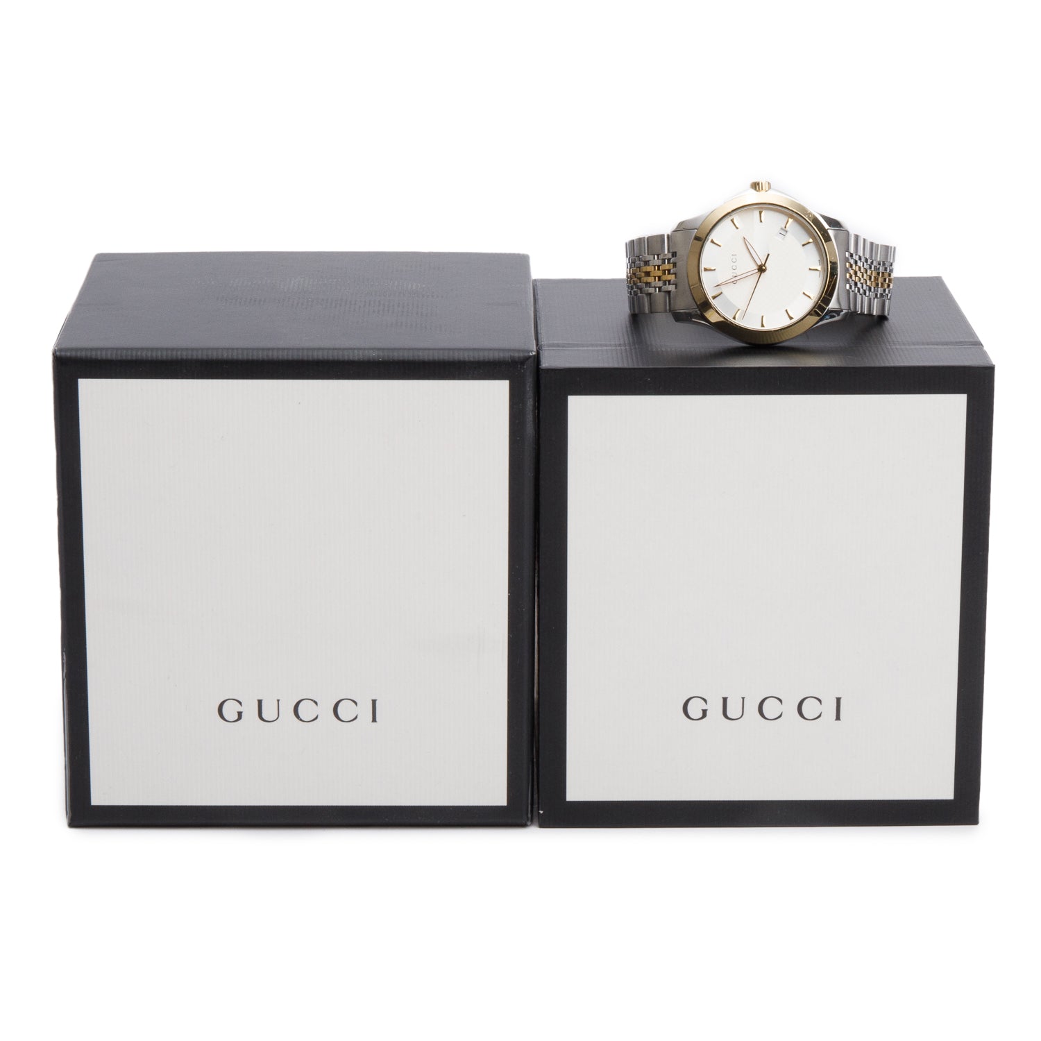 Gucci Two-Tone Stainless Steel G-Timeless 38 MM Quartz Watch YA126409 w/ Box