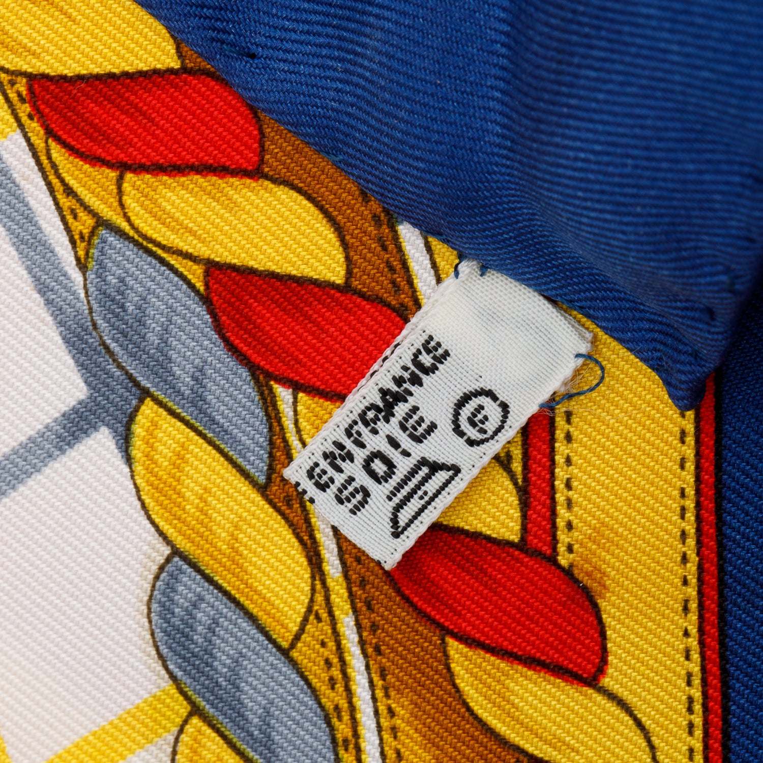 Hermes Blue/Yellow/Red 'Grande Tenue' Silk Scarf 90