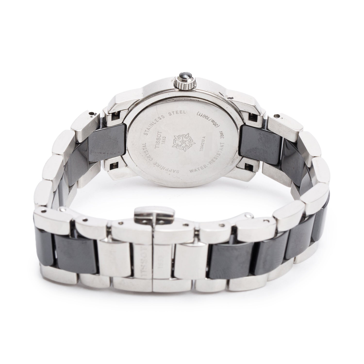 Tissot Stainless Steel & Black Ceramic Cera 28 MM Quartz Watch Black Dial w/ Box