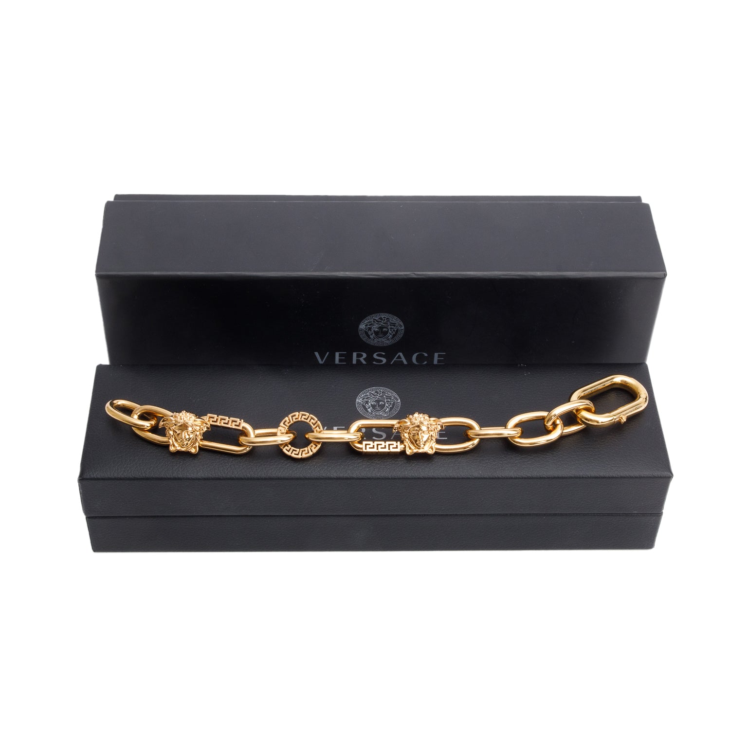Versace Gold-Plated Medusa Link Bracelet w/ Box