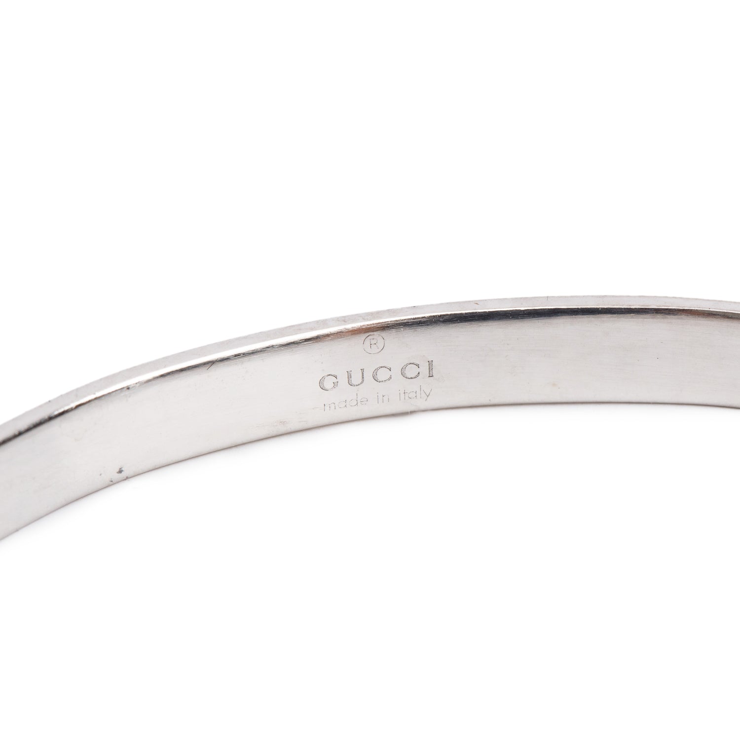 Gucci 2024 18k White Gold Icon Cuff Bracelet w/ Box & Receipt