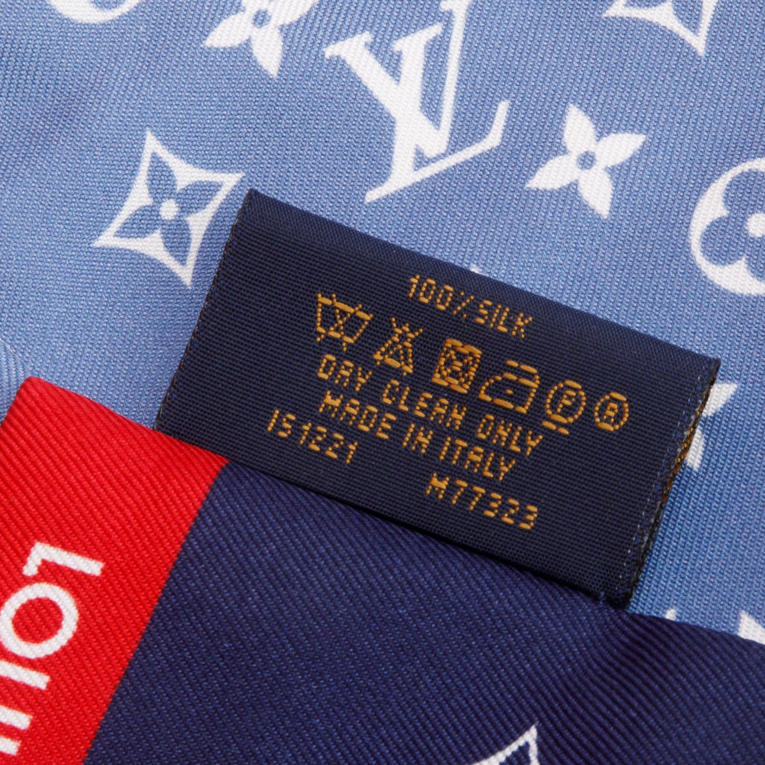 Louis Vuitton 2021 Blue/Multicolor Monogram 'All That Straps' Silk Bandeau w/ Box & Receipt