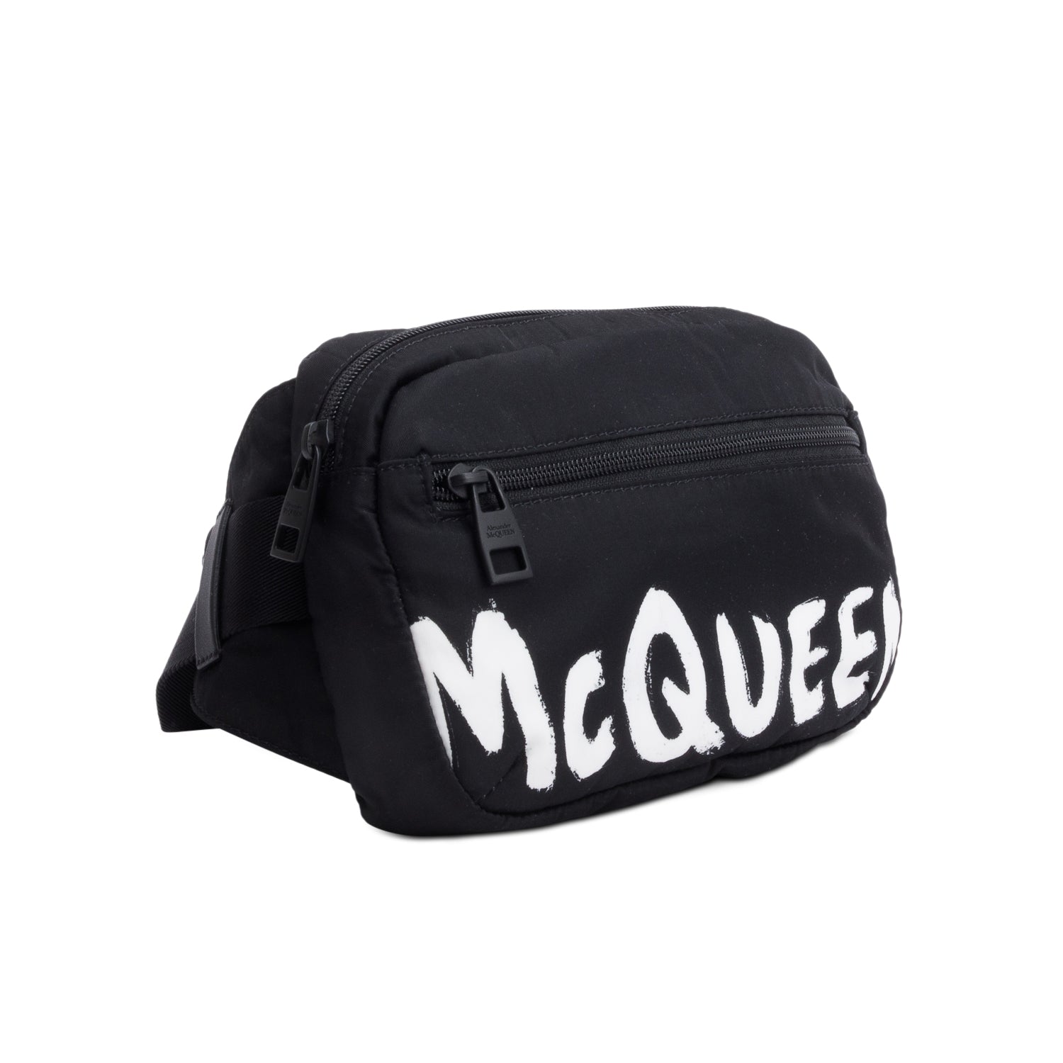 Alexander McQueen Black Nylon Graffiti Logo Belt Bag