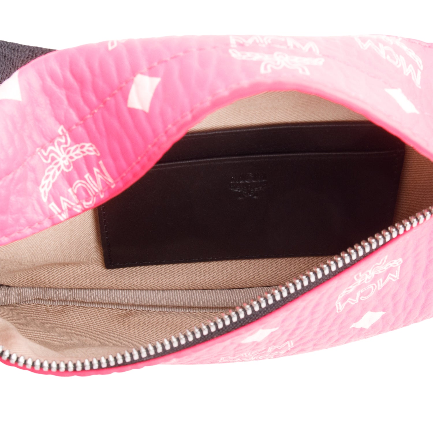 MCM Pink Visetos Small Crossbody Belt Bag