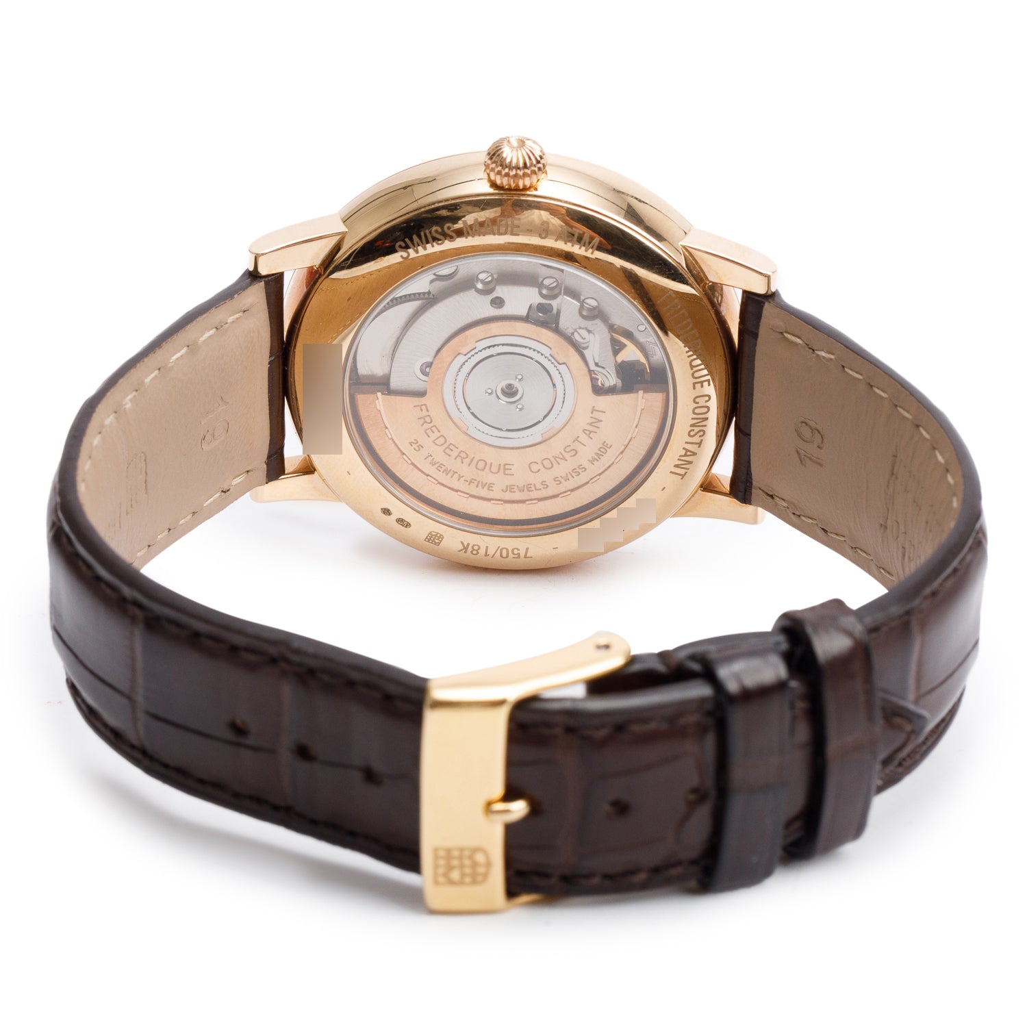 Frederique Constant 18k Rose Gold Slimline 37.5 MM Automatic Watch w/ Box