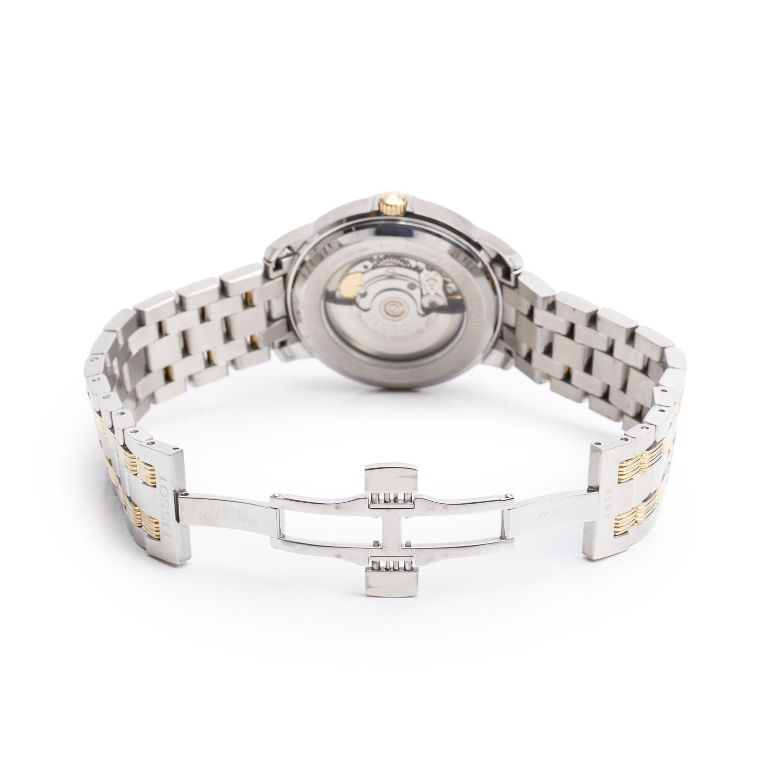 Tissot Two-Tone Stainless Steel Automatics III 39.7 MM Automatic Watch Black Dial w/ Box & Papers