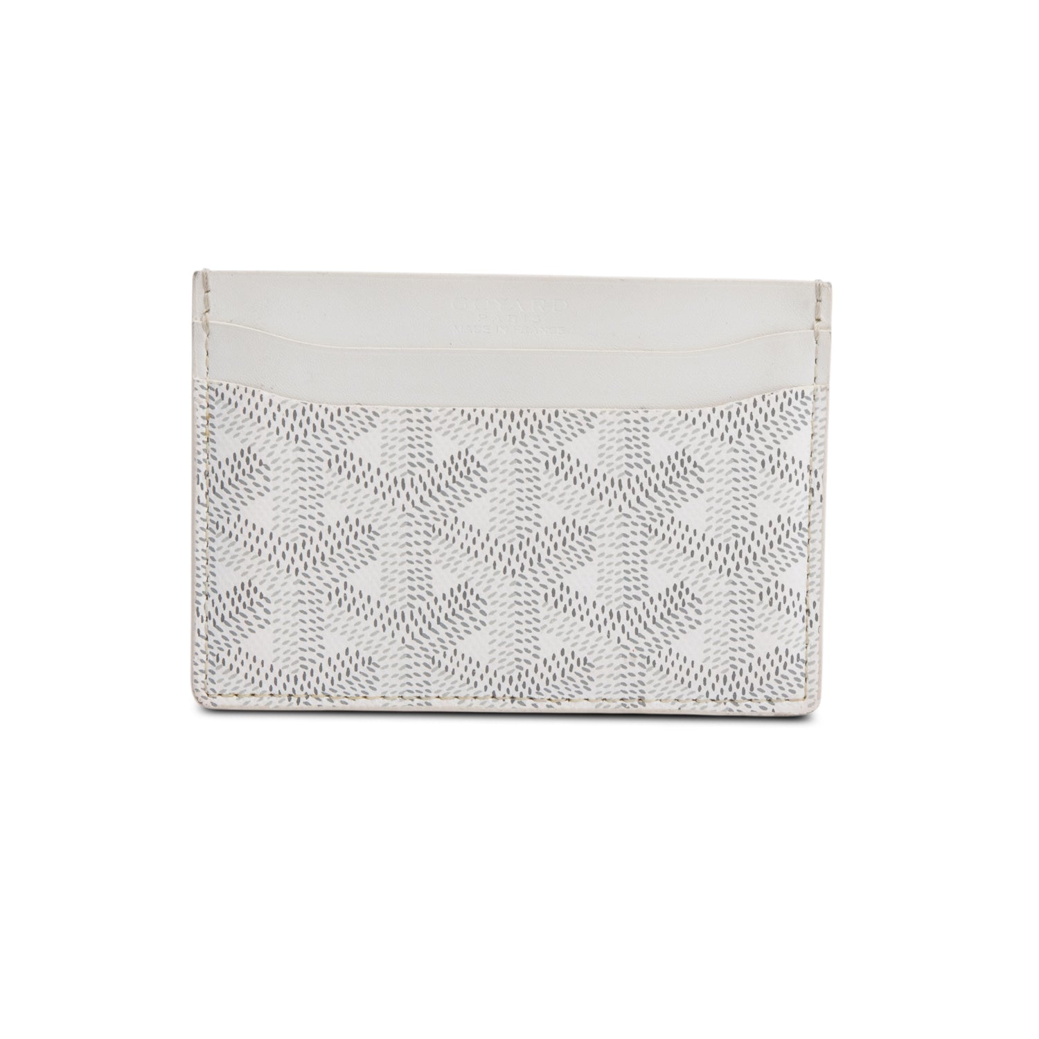 Goyard White Leather & Coated Canvas Saint Sulpice Card Holder