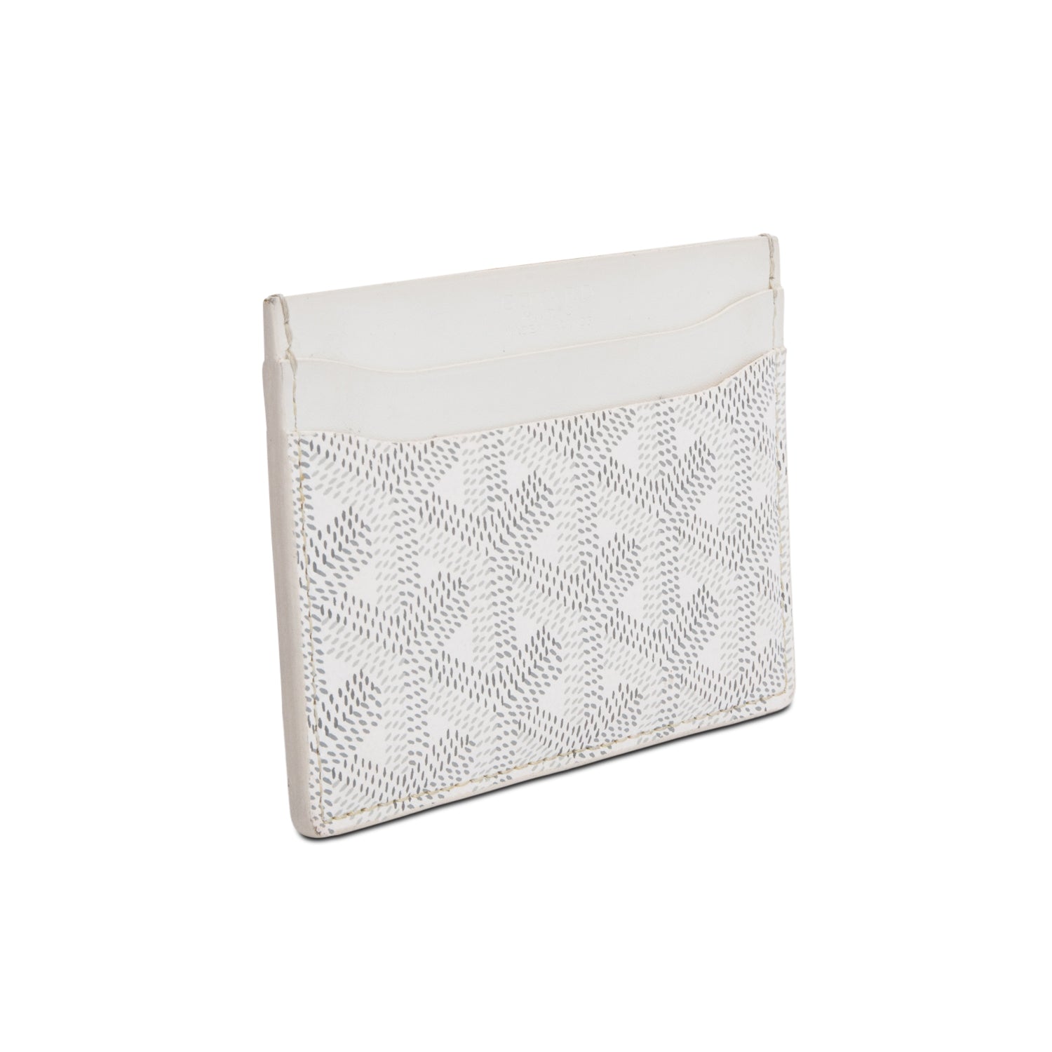 Goyard White Leather & Coated Canvas Saint Sulpice Card Holder
