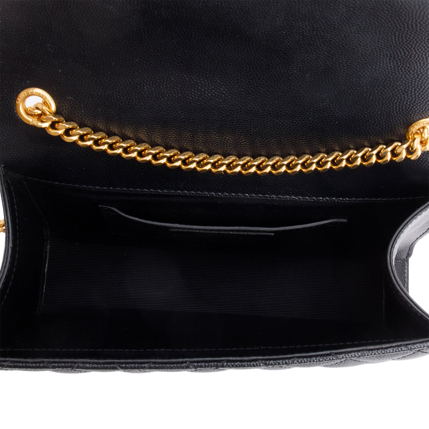 Saint Laurent Black Grained De Poudre Small Envelope Crossbody Bag