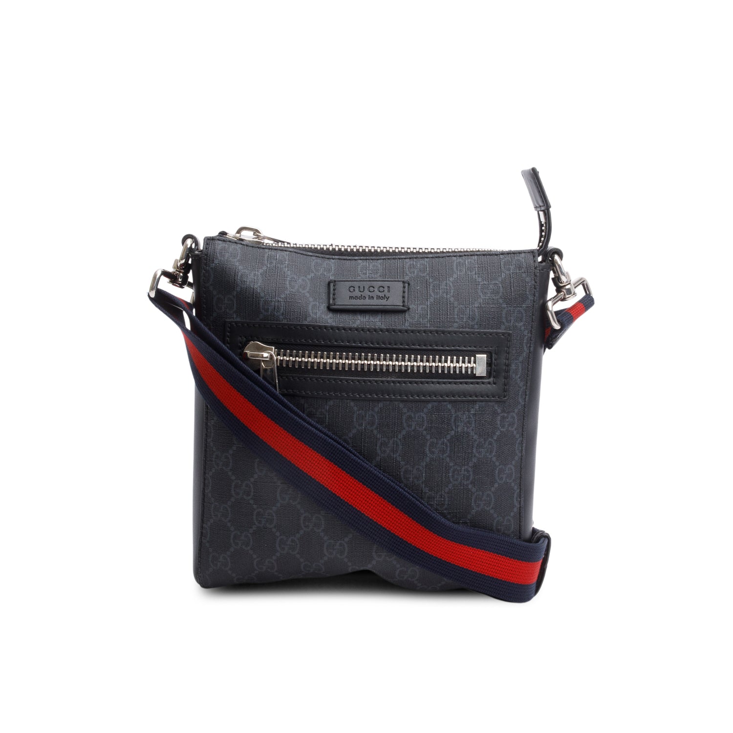 Gucci Black GG Supreme Small Messenger Bag w/ Box