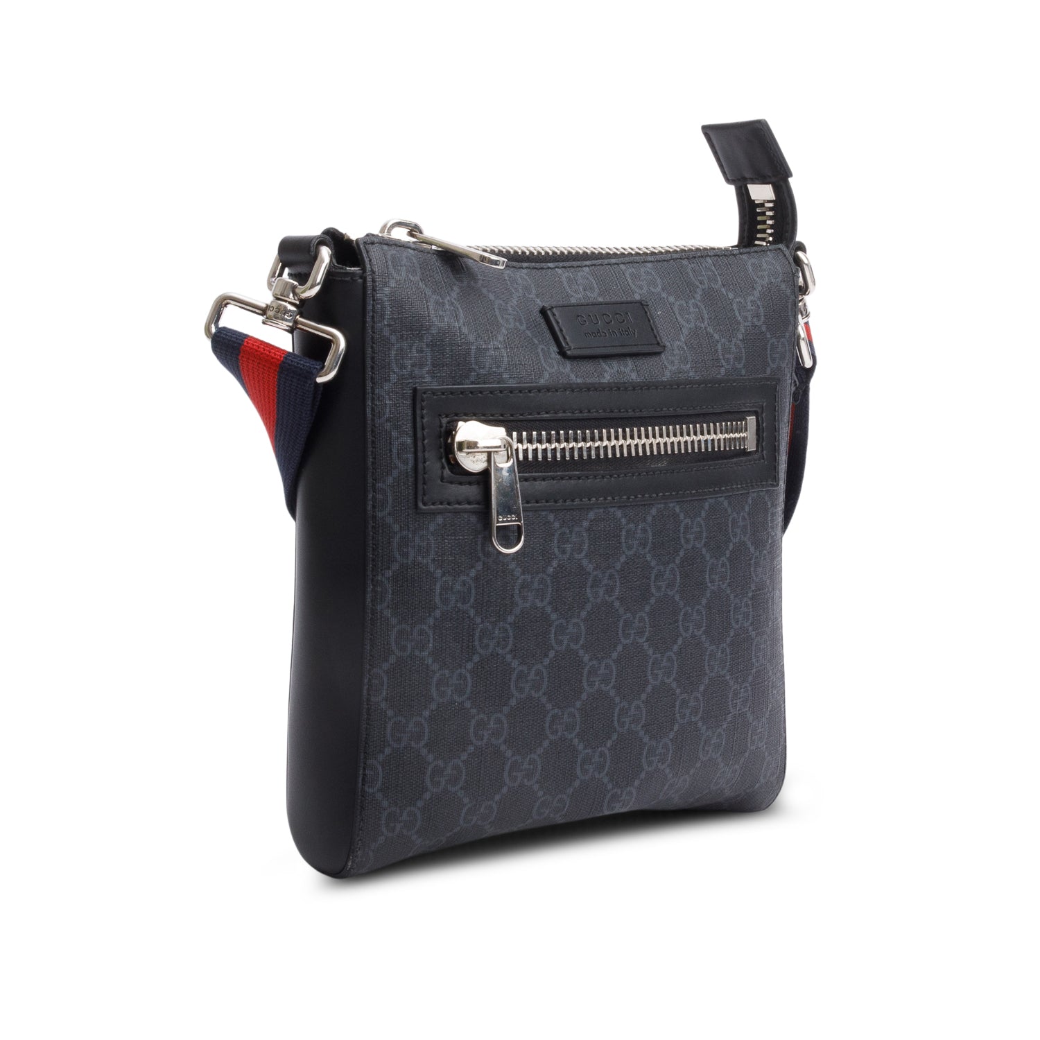 Gucci Black GG Supreme Small Messenger Bag w/ Box