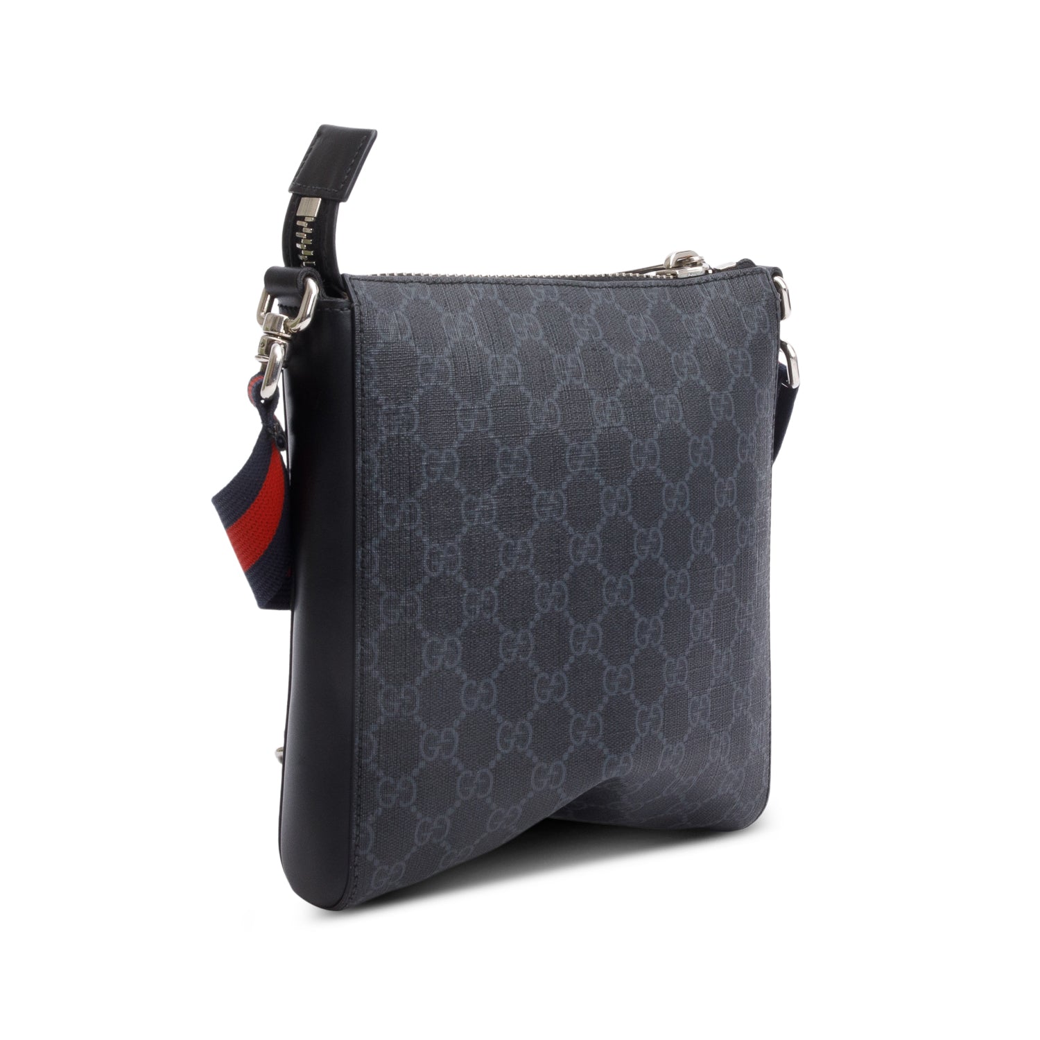 Gucci Black GG Supreme Small Messenger Bag w/ Box