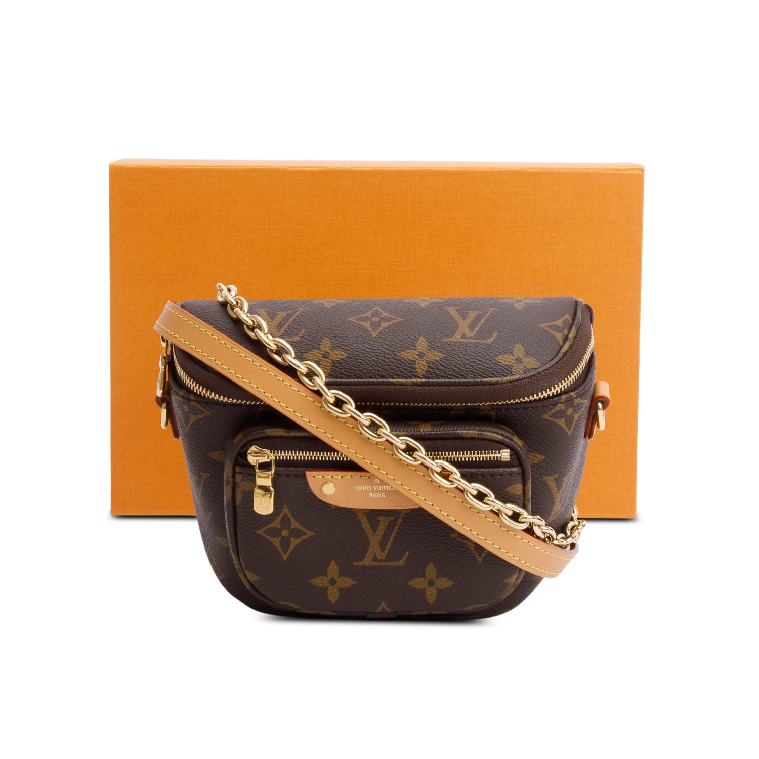 Louis Vuitton Monogram Mini Bumbag w/ Straps & Box