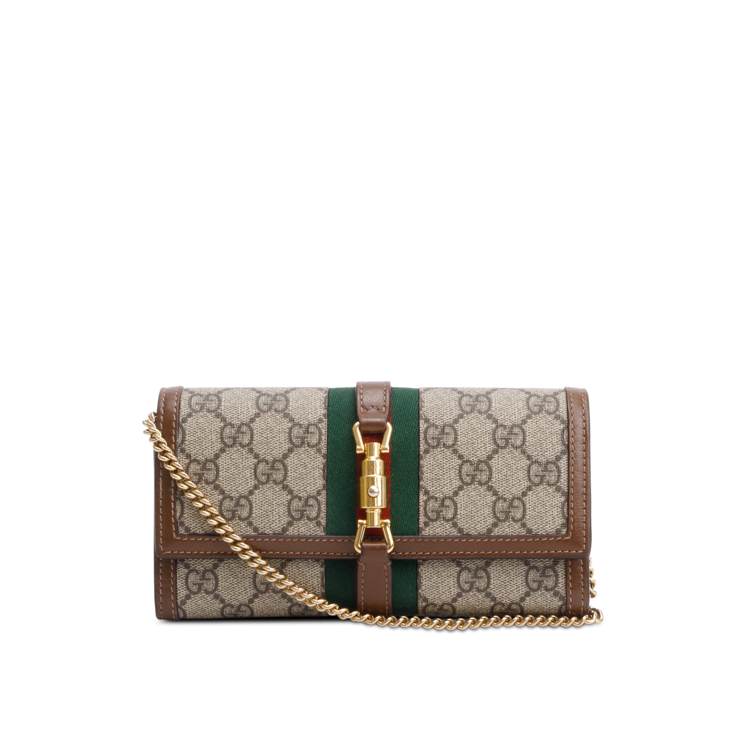 Gucci GG Supreme Web Jackie 1961 Wallet on Chain w/ Box