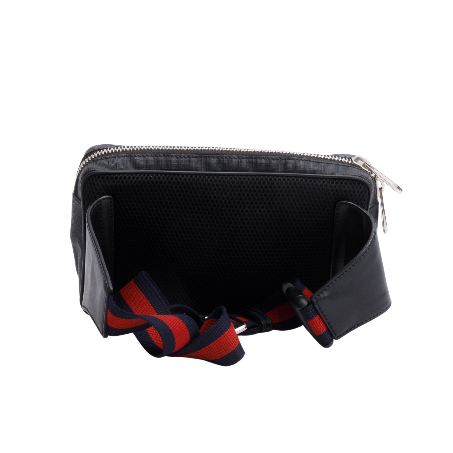 Gucci Black GG Supreme Belt Bag with Zip Pocket