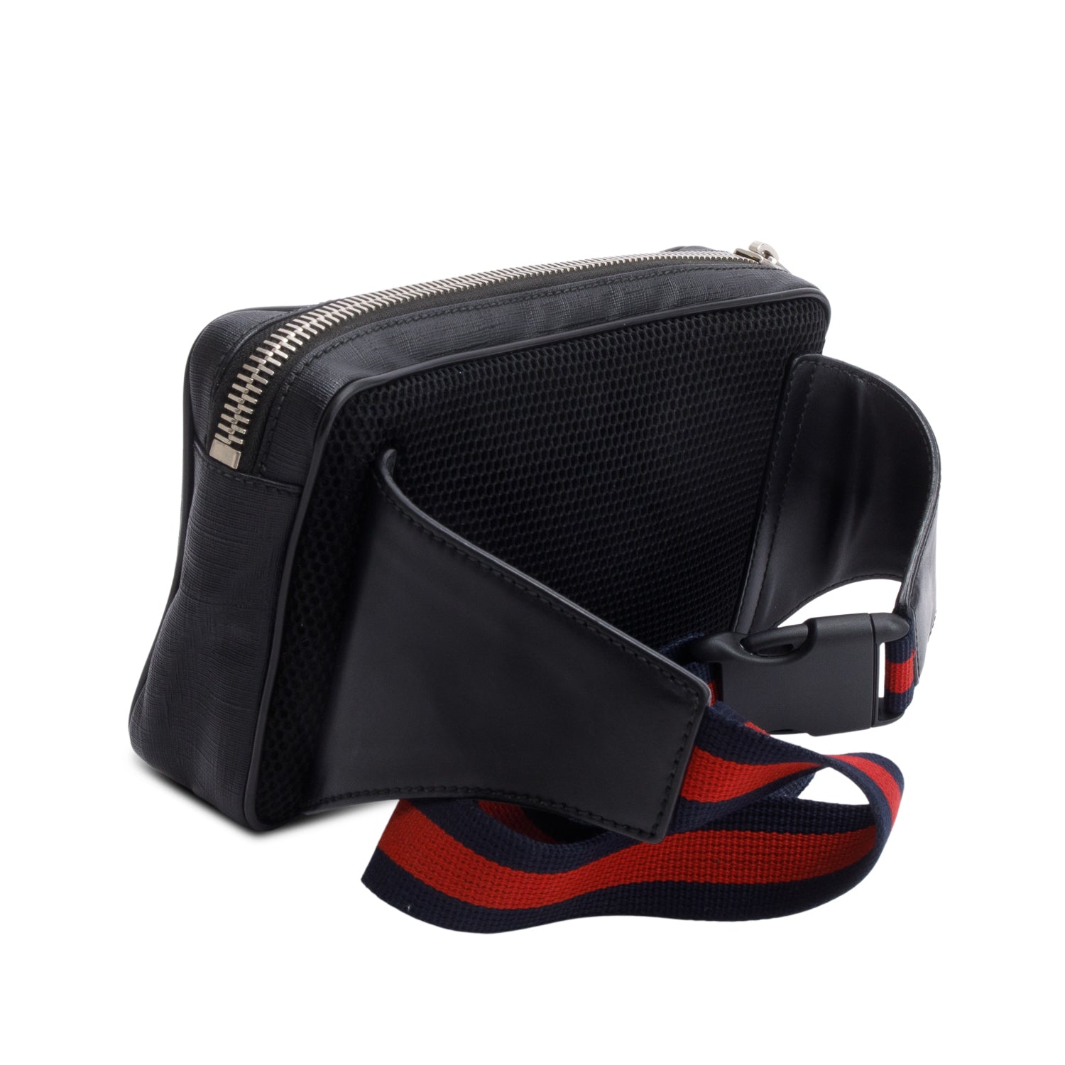 Gucci Black GG Supreme Belt Bag with Zip Pocket