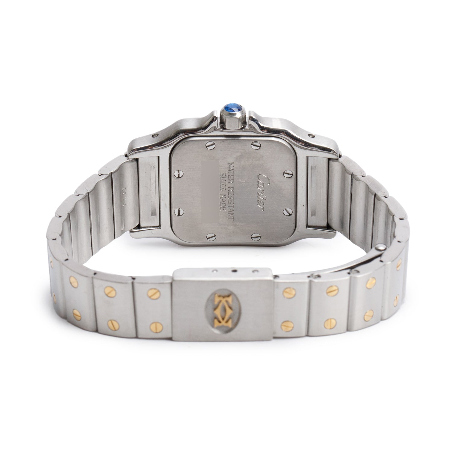 Cartier Stainless Steel & 18k Yellow Gold Santos De Cartier Galbee Quartz Watch, Small Model 1567 w/ Box & Papers