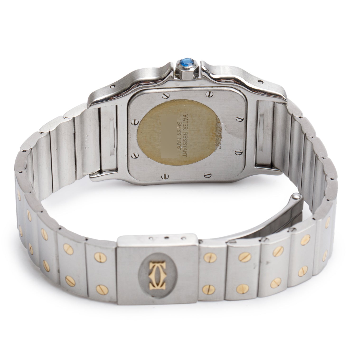 Cartier Stainless Steel & 18k Yellow Gold Santos De Cartier Galbee Quartz Watch, Medium Model 1566 w/ Box & Papers