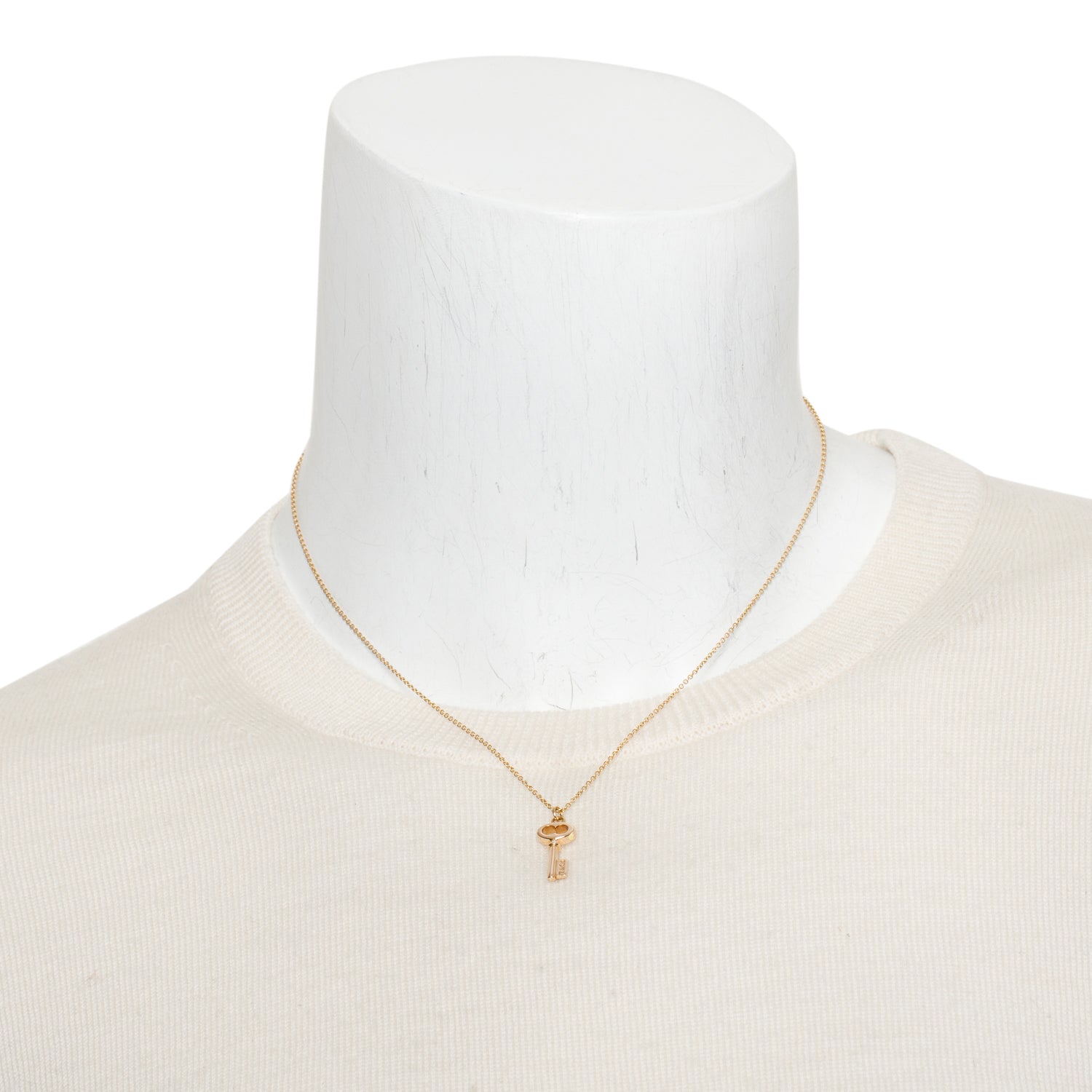 Tiffany & Co. 18k Rose Gold Mini Oval Key Pendant Necklace