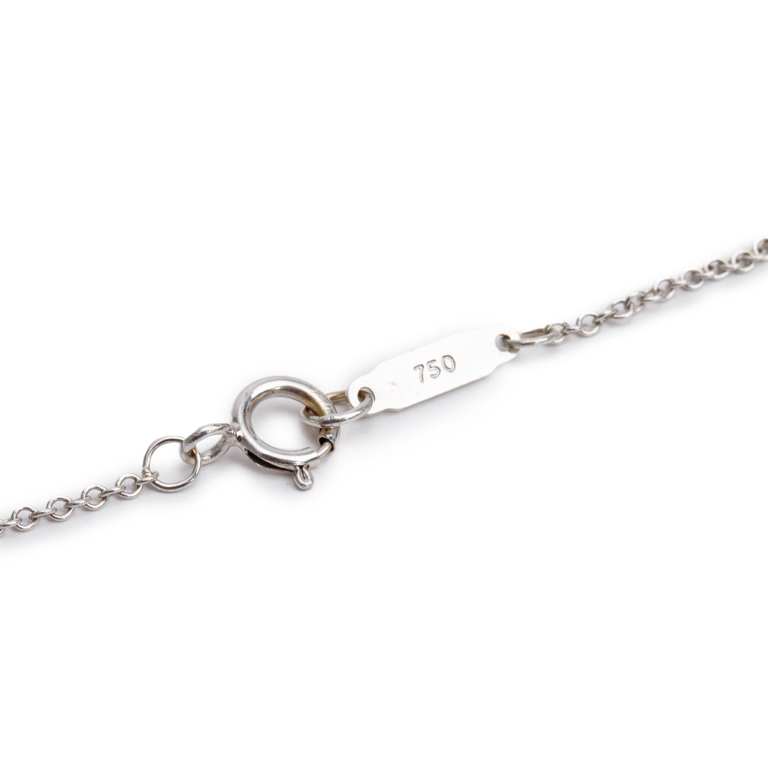 Tiffany & Co. 18k White Gold Diamond Metro Heart Pendant Necklace w/ Box