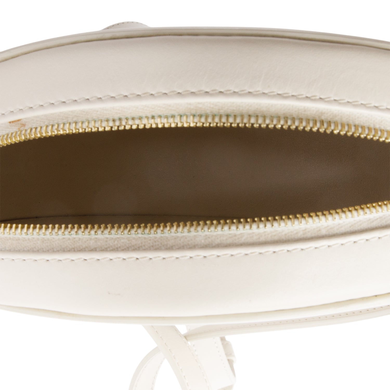 Celine 2021 White Smooth Calfskin Leather Mini Cuir Triomphe Oval Crossbody Bag