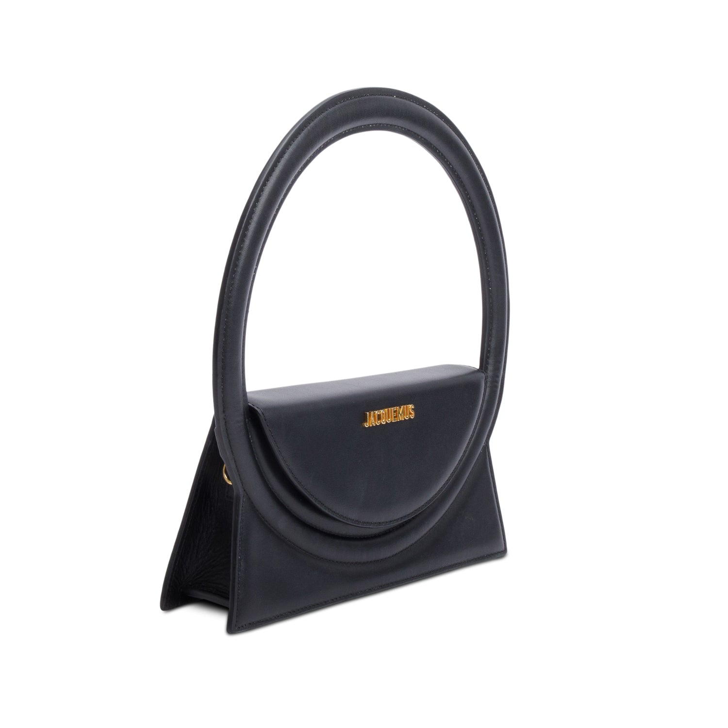 Jacquemus Black Leather Le Sac Rond Bag w/ Strap