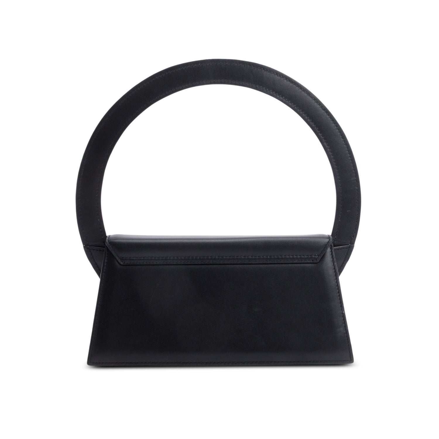Jacquemus Black Leather Le Sac Rond Bag w/ Strap
