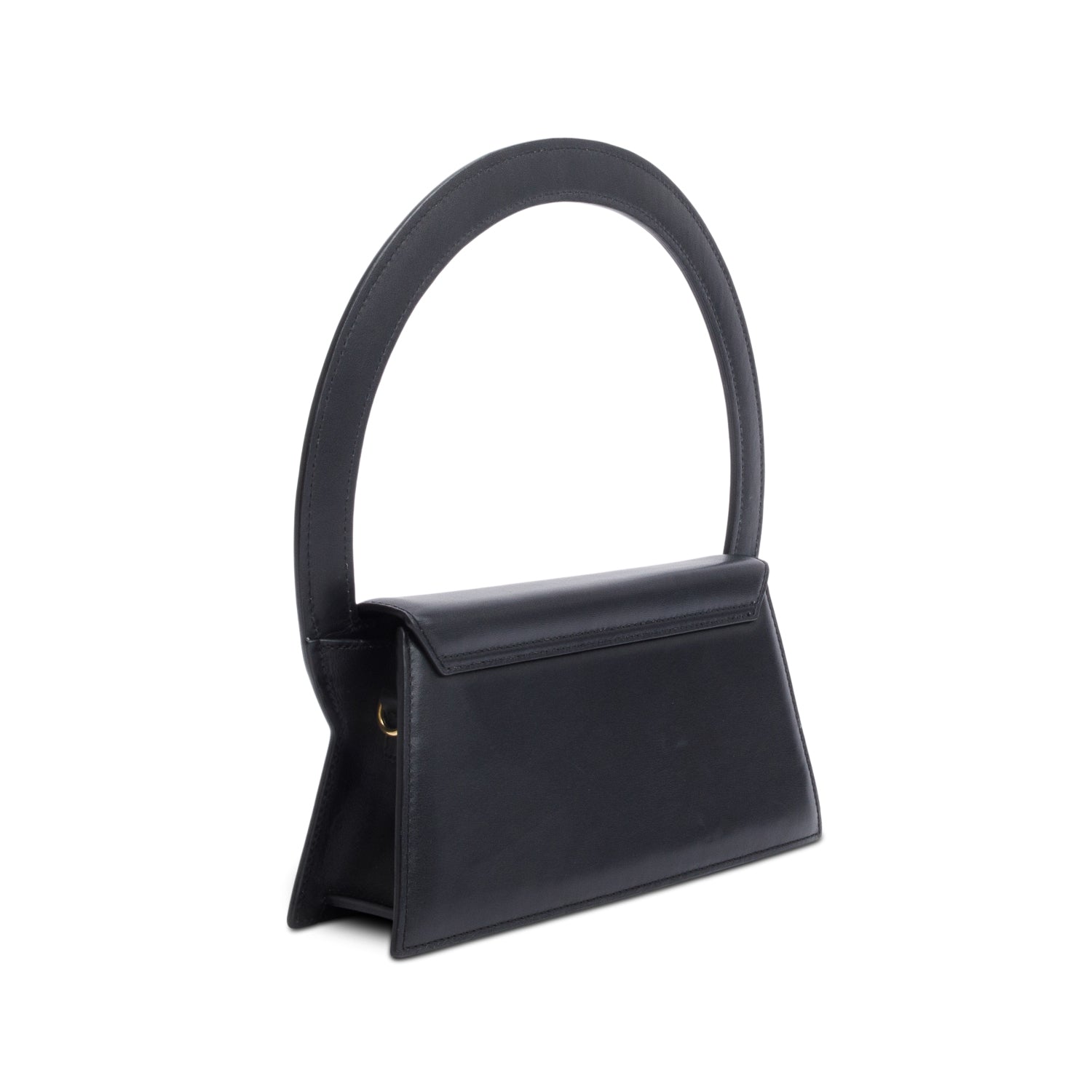 Jacquemus Black Leather Le Sac Rond Bag w/ Strap