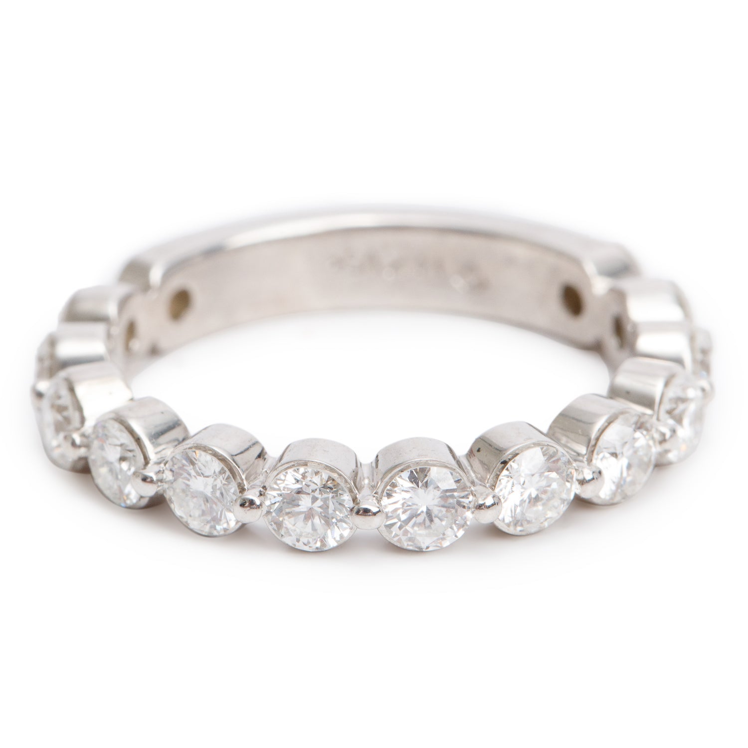 14k White Gold Diamond Band Ring, Size 7