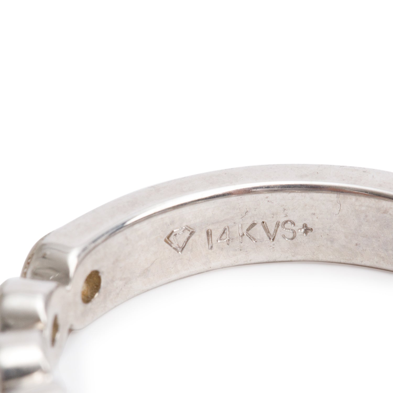 14k White Gold Diamond Band Ring, Size 7