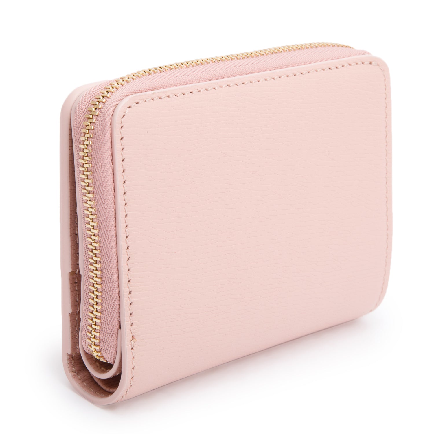 Gucci Pink Leather Mini Wallet with Gucci Script w/ Box