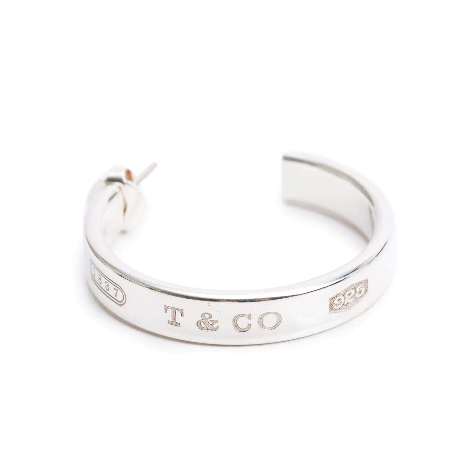 Tiffany & Co. Sterling Silver 1837 Medium Hoop Earrings