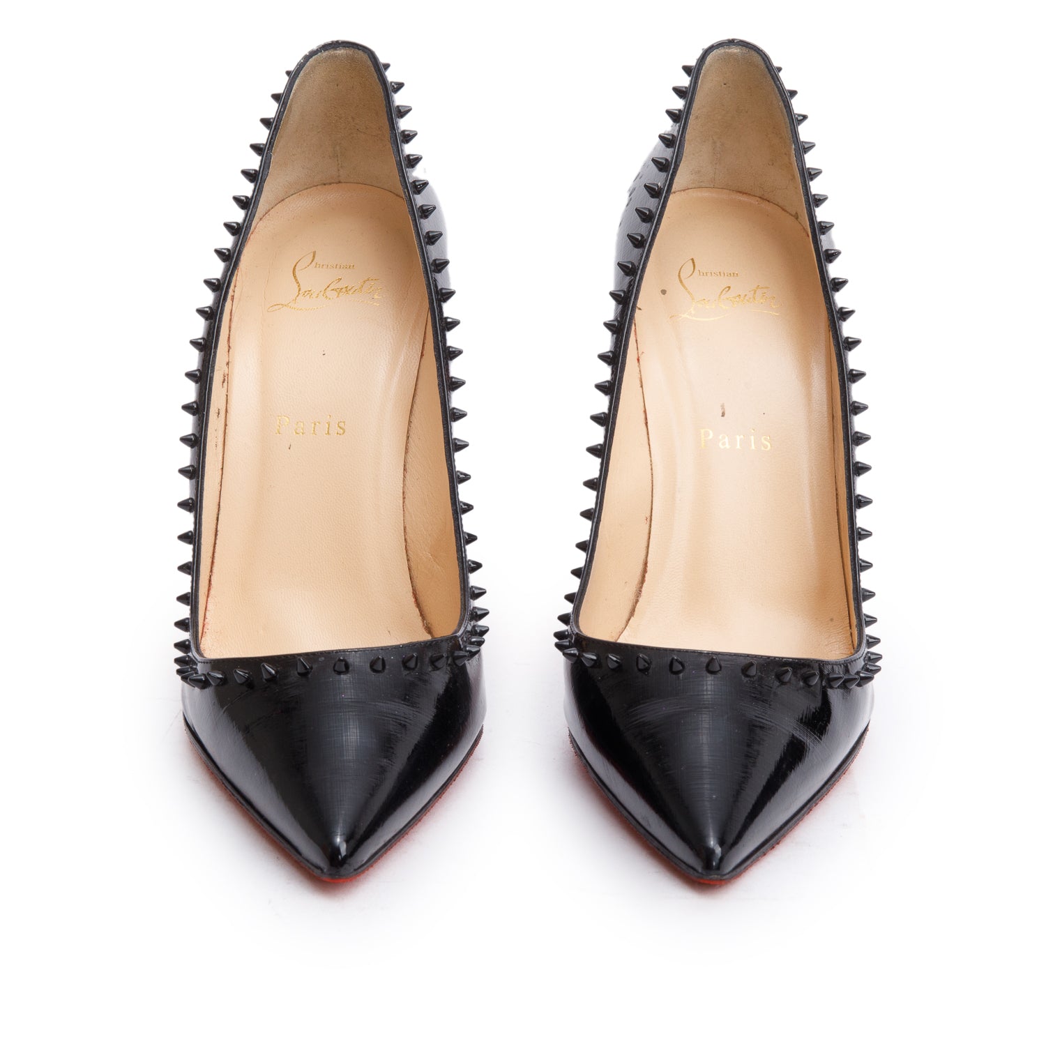 Christian Louboutin Black Patent Givree Leather Anjalina 100 Pumps, Size 39.5 w/ Box & Receipt