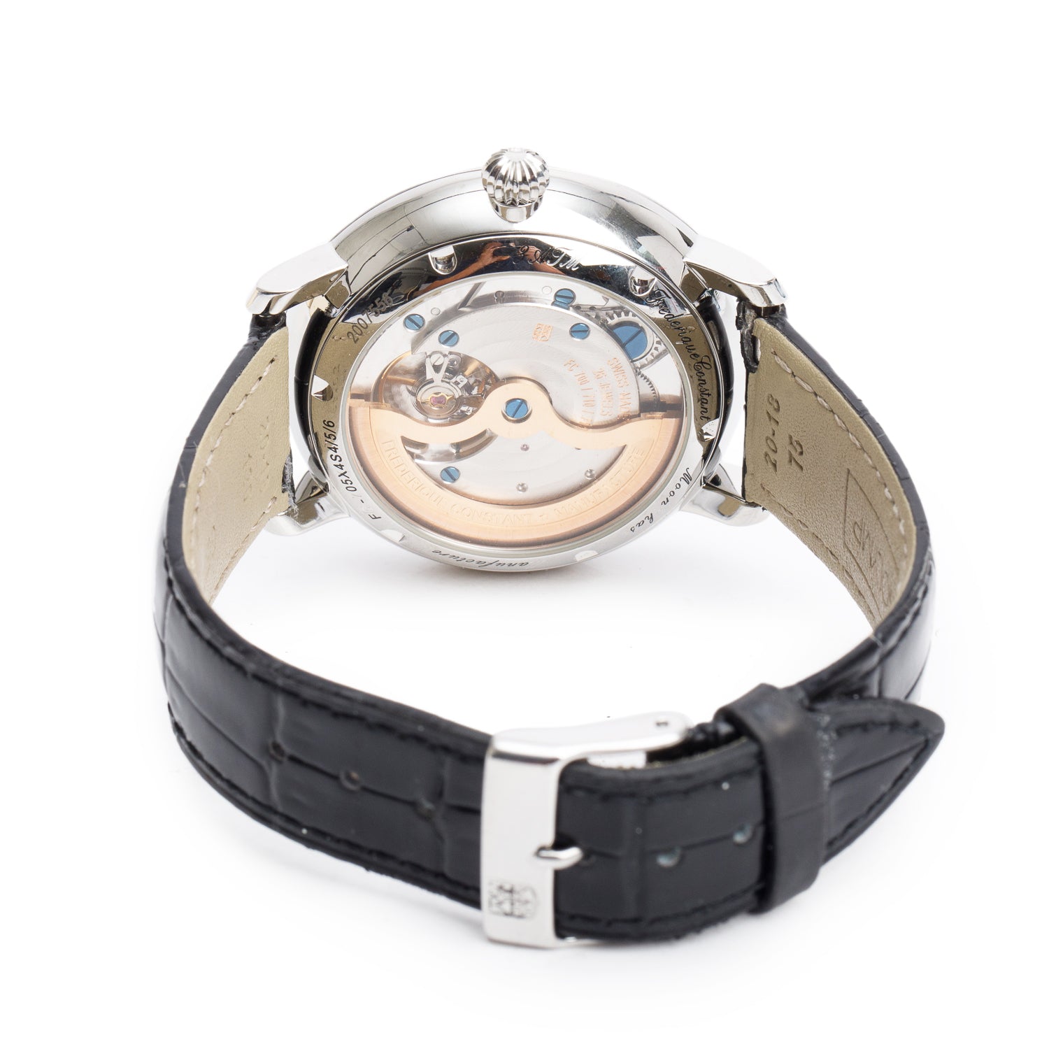 Frederique Constant Stainless Steel Slimline 42 MM Moonphase Automatic Watch w/ Box & Papers