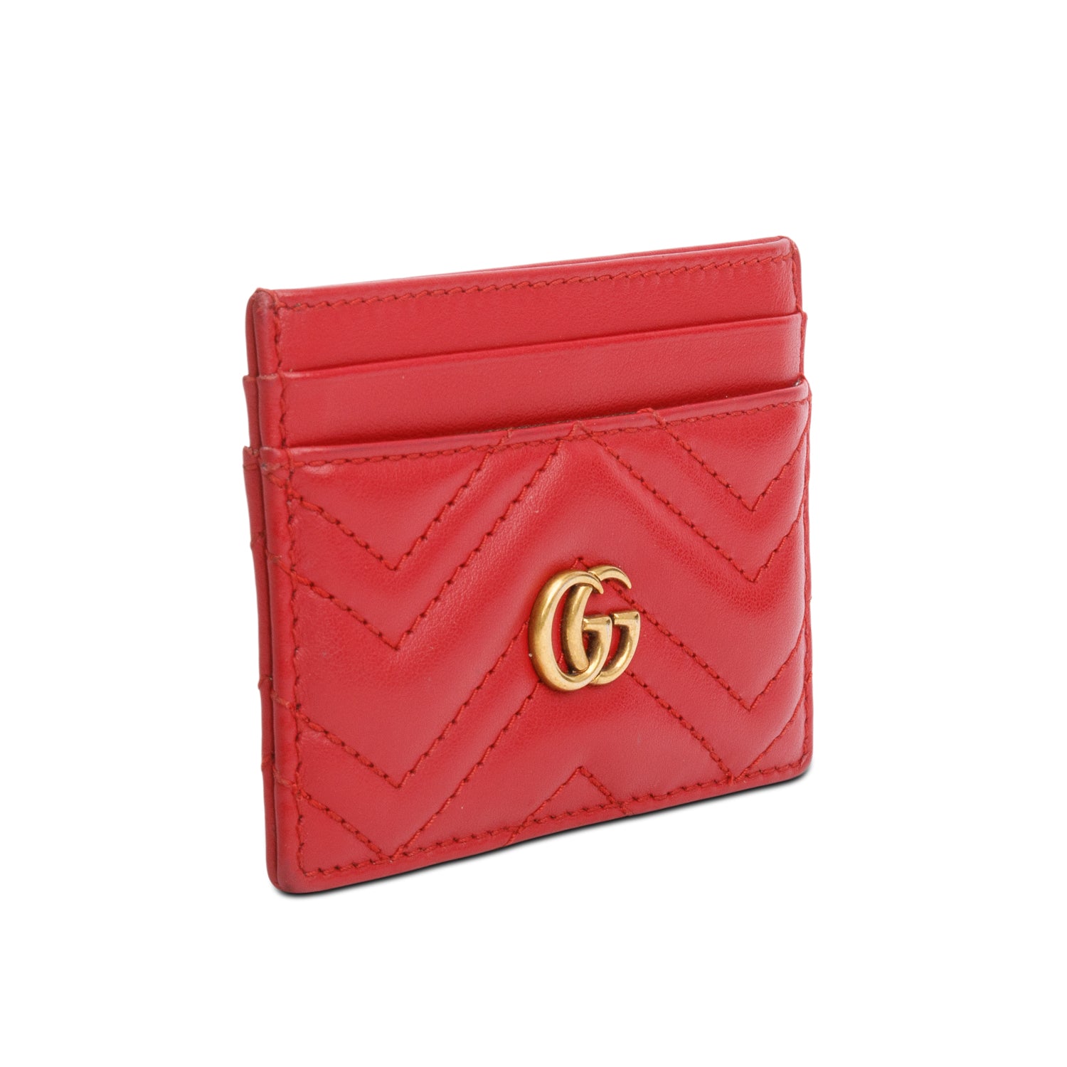 Gucci Red GG Marmont Card Case