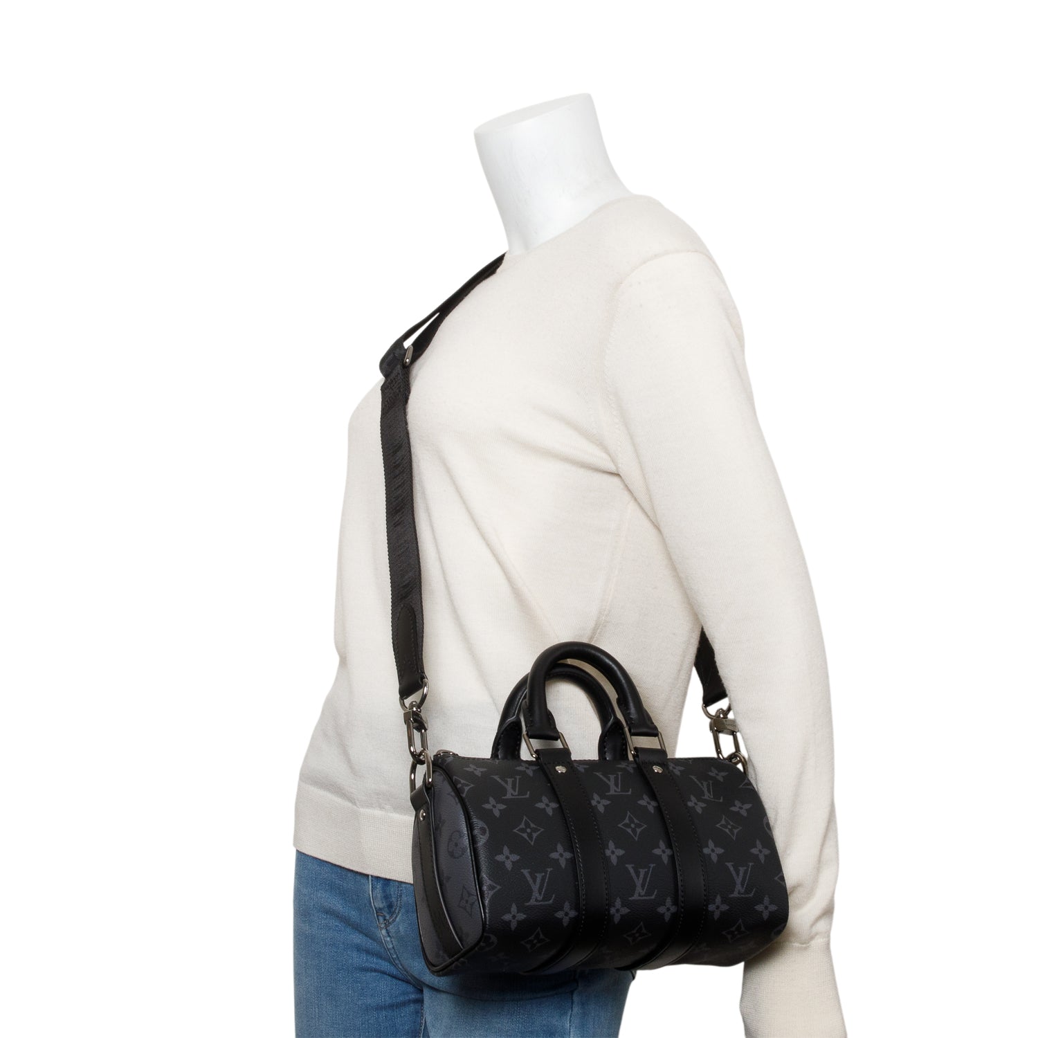Louis Vuitton Monogram Eclipse Speedy Bandouliere 25 w/ Box & Receipt, Strap